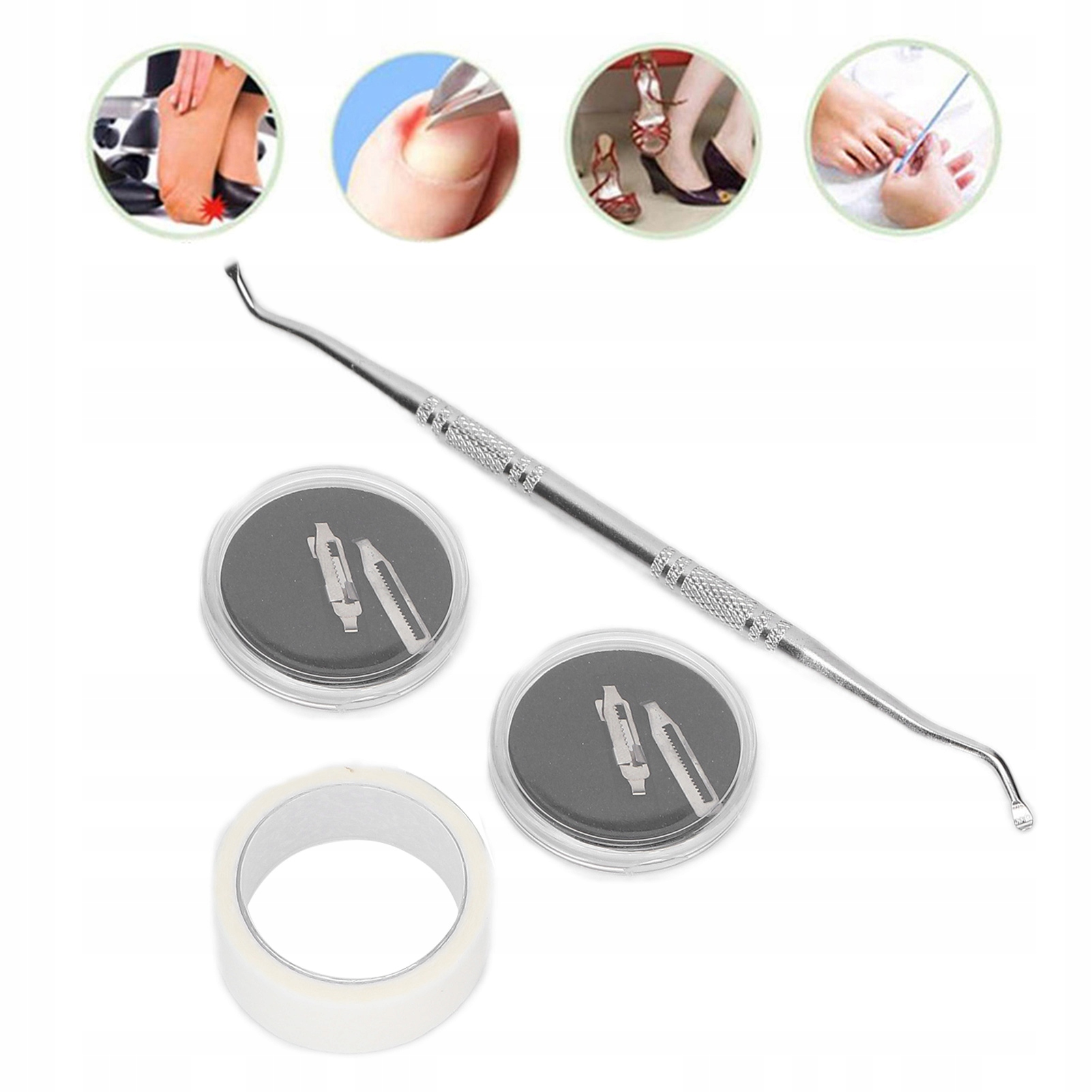 KOREKCJA WRASTAJĄCYCH PAZNOKCI ZDATNY NOSZENIA Waga produktu z opakowaniem jednostkowym 0.02 kg