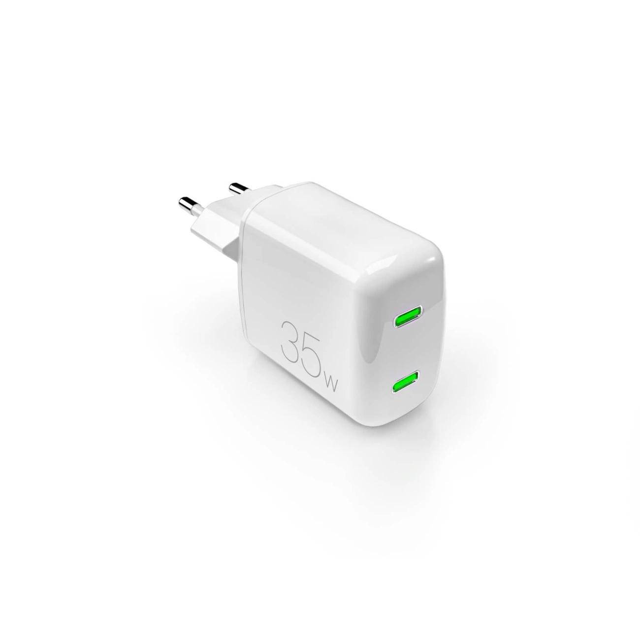 Ładowarka Sieciowa Puro Minipro 35W Gan 2Xusb-C Biała