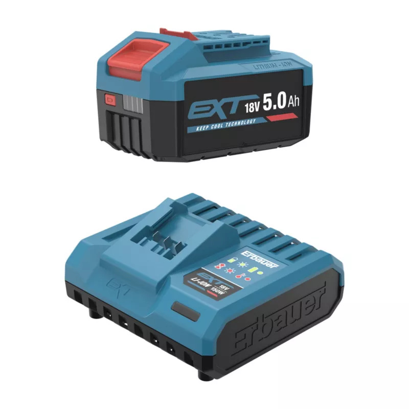 Erbauer Zestaw Zasilający Akumulator 5 Ah Szybka Ładowarka