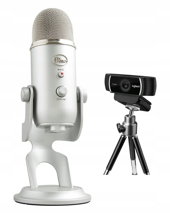 Mikrofon Blue Yeti USB + Kamera Logitech C922 Pro