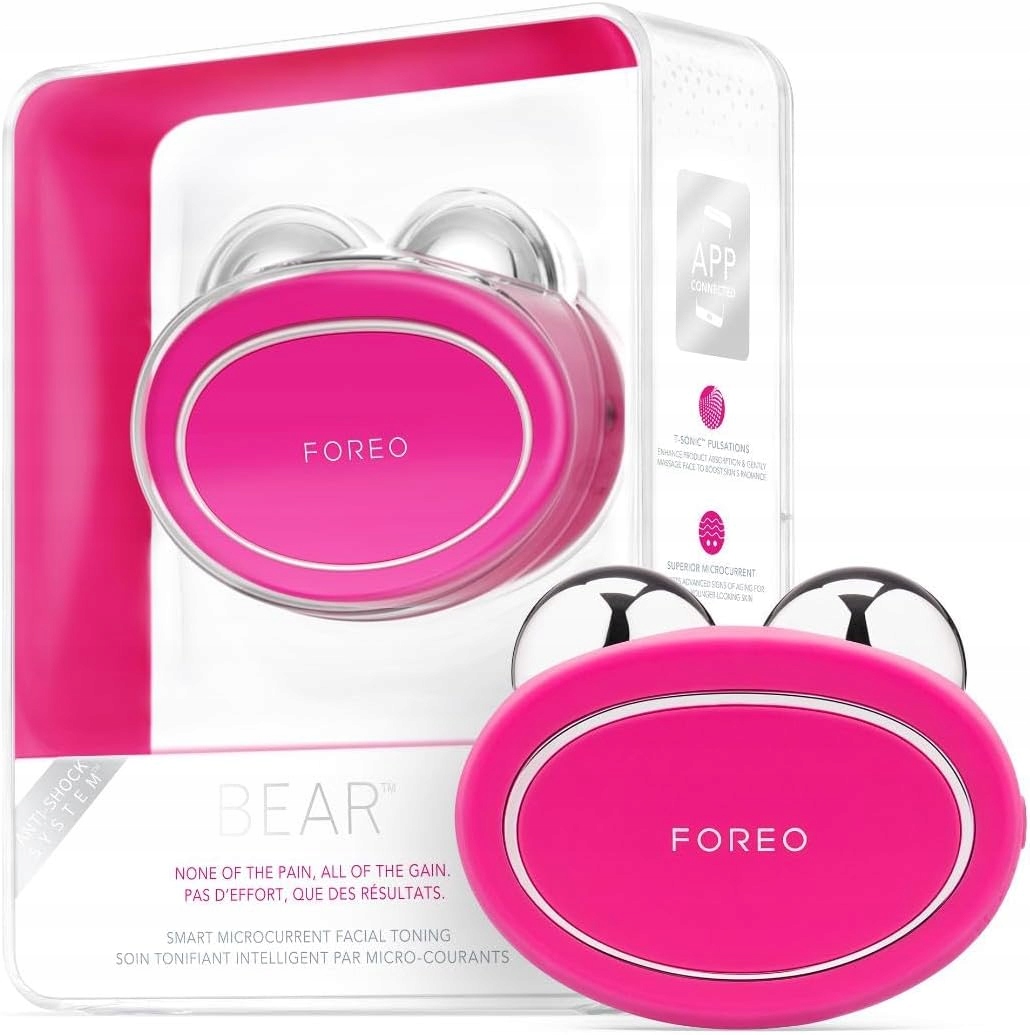 Foreo Bear zařízení tonizující mikroproudy T-Sonic růžové akumulátorové