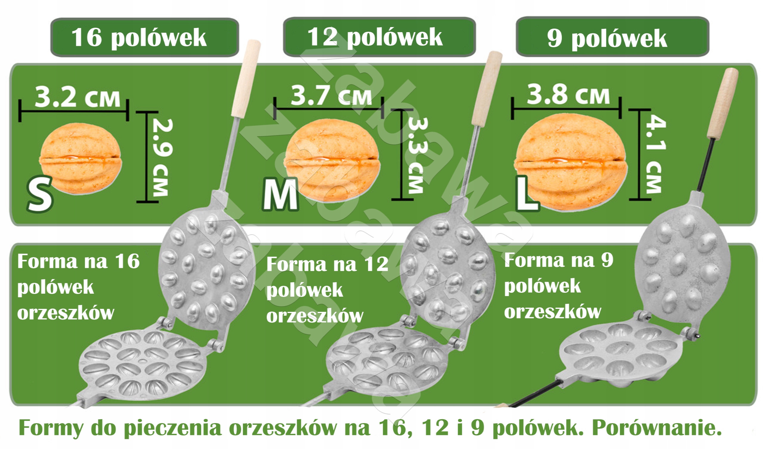 FORMA DO PIECZENIA CIASTEK ORZESZKÓW OPIEKACZ16szt Rodzaj ręczna