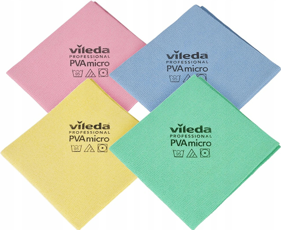 4 Panni Microfibra Vileda PVA - Set Multicolore (Azzurro, Verde, Rosso, Giallo) Per Pulizie Domestiche - Foto 3