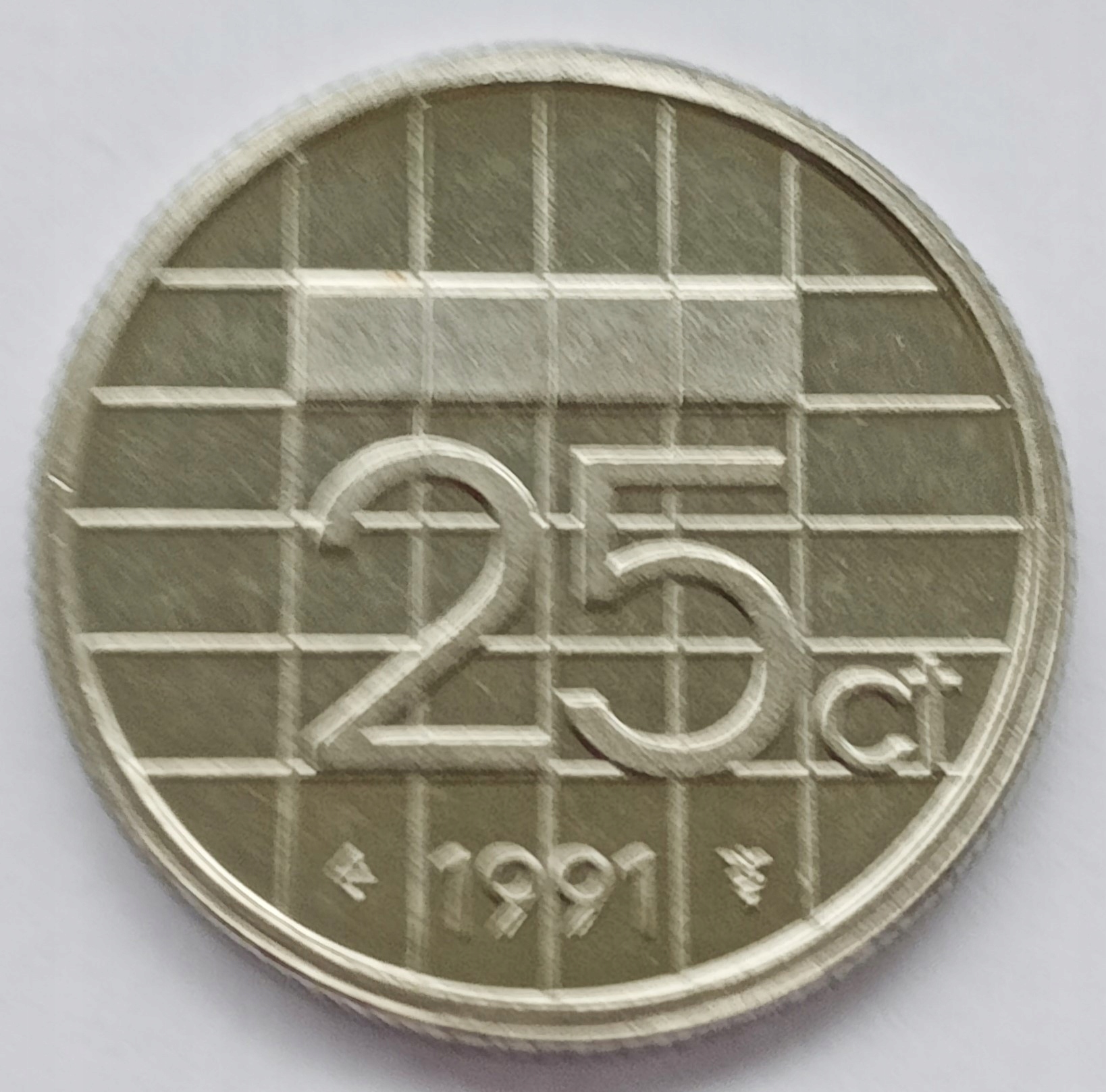 Holandia 25 Cent 1991 Mennicza (UNC)