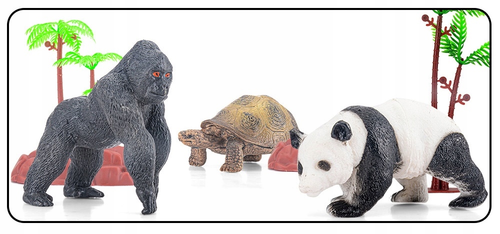 Zestaw duże FIGURKI ZWIERZĘTA 12 szt ZOO SAFARI MATA AKCESORIA lew słoń koń Materiał plastik