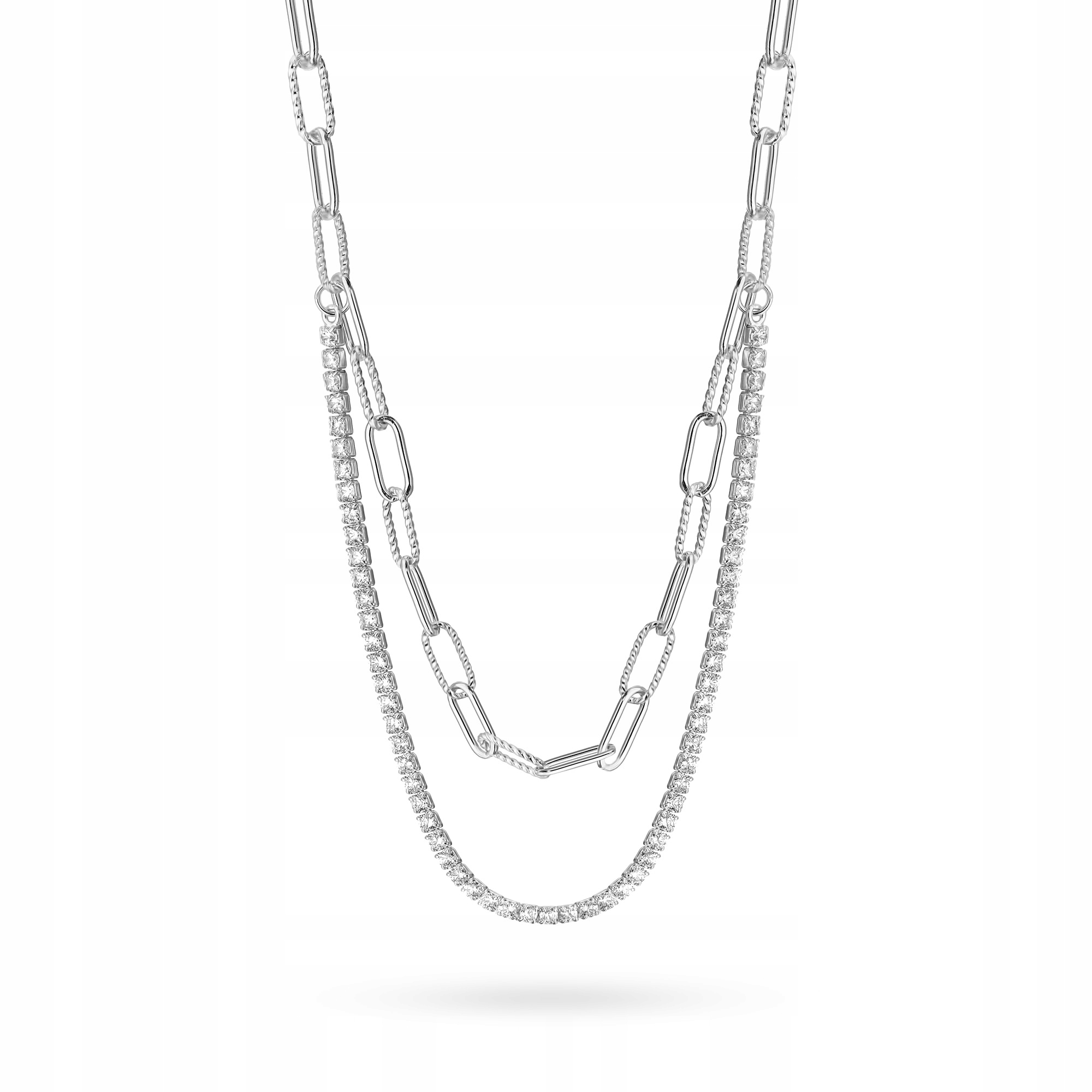 Řetízek ryzost 925 s kaskádovým vzorem a širokými články