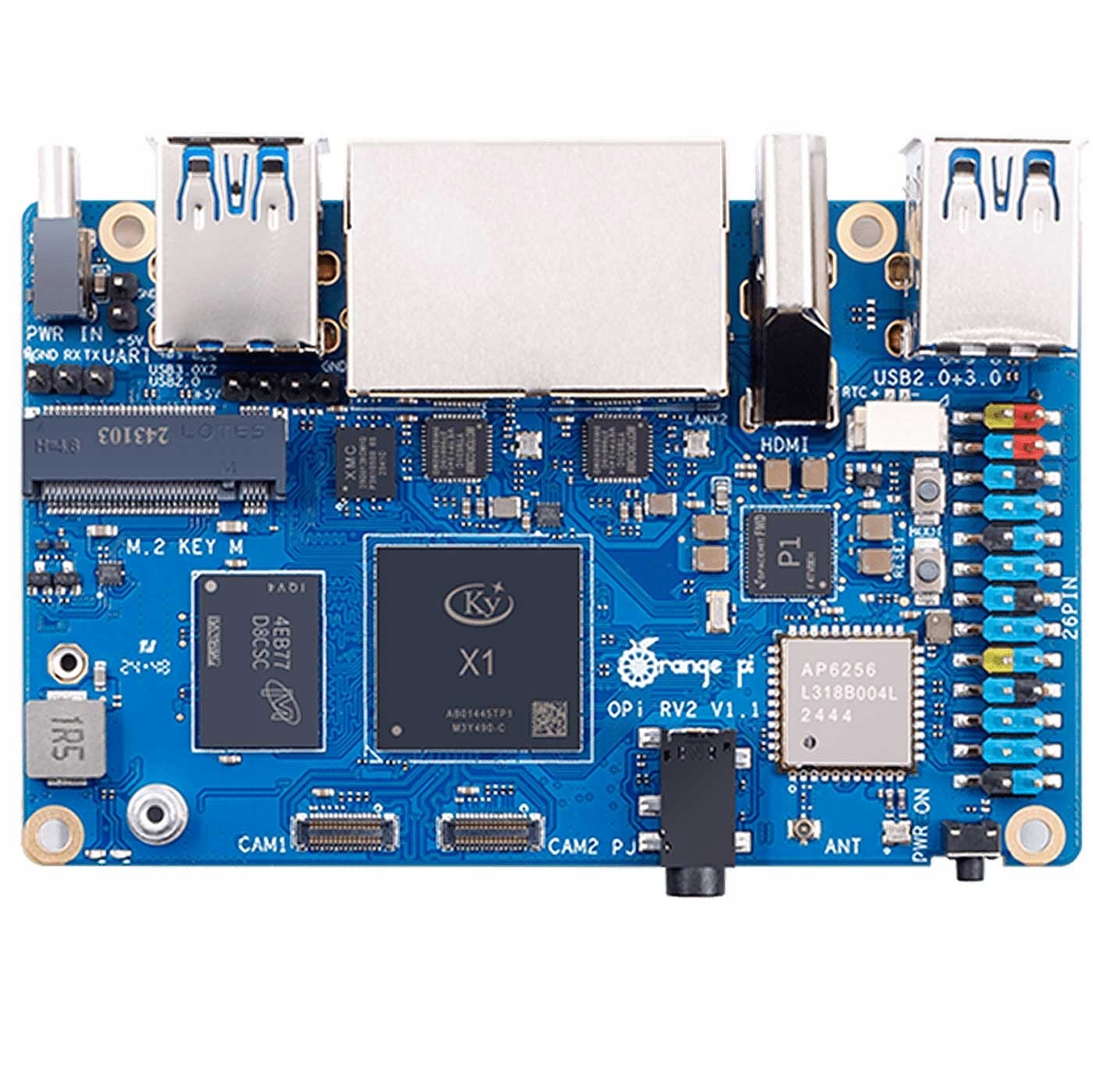 Orange Pi RV2 8GB RAM 2TOPS Ky X1 8-rdzeni RISC-V Wi-Fi5.0+BT 5.0 HDMI Stan opakowania oryginalne