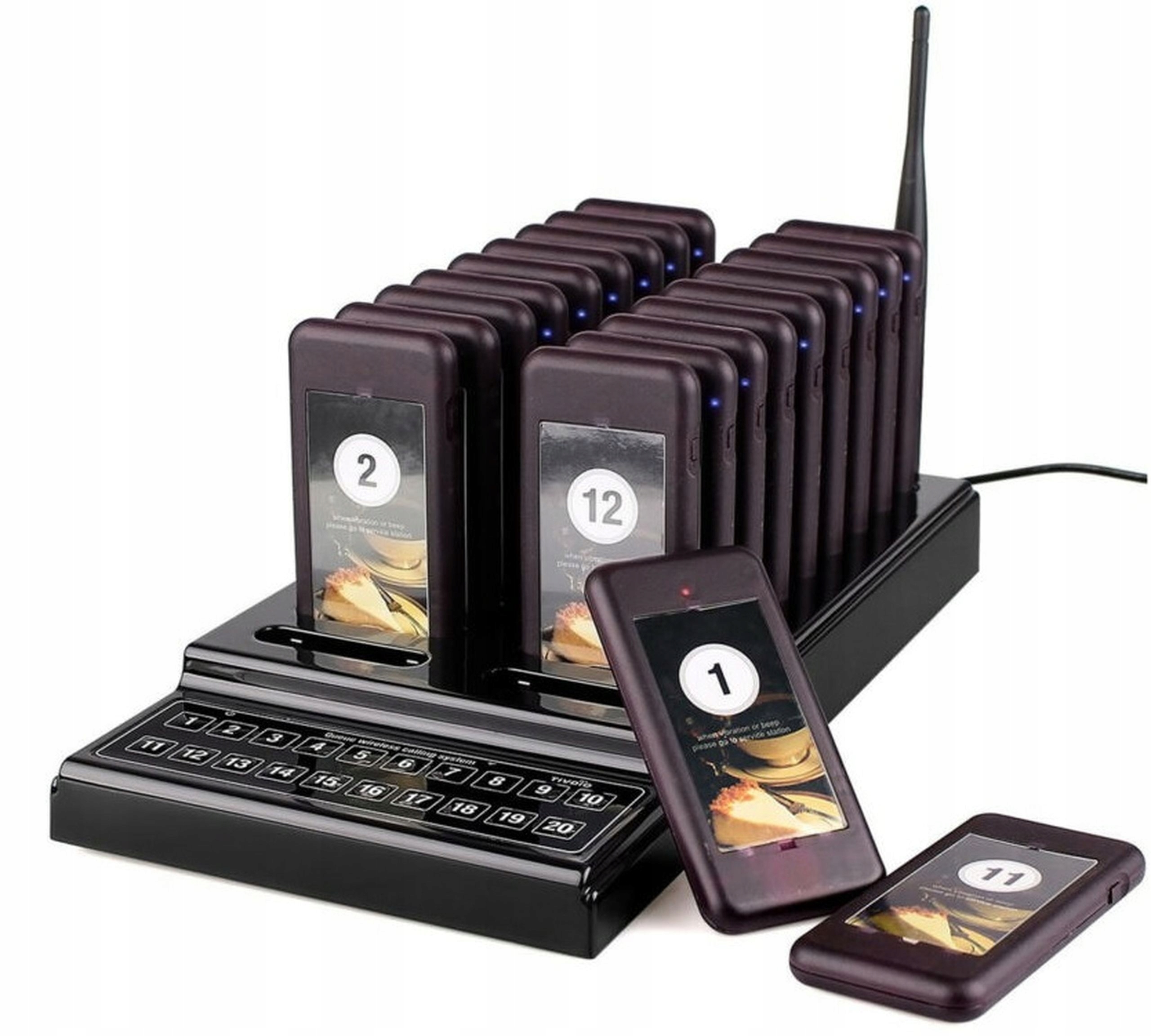 

Pager Caller 20 szt. stacja bazowa Premium system