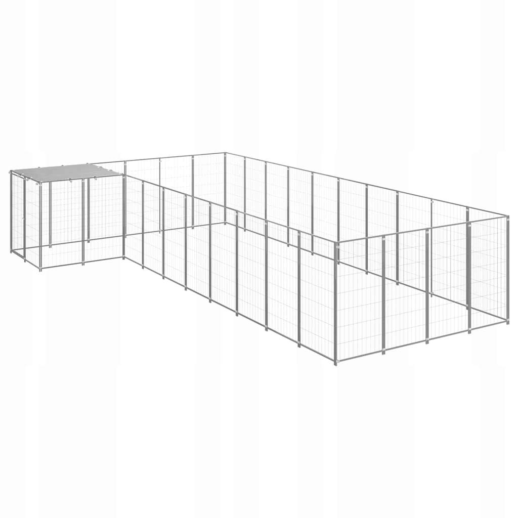Levně Psí kotec, stříbrný, 13,31 m², ocelový