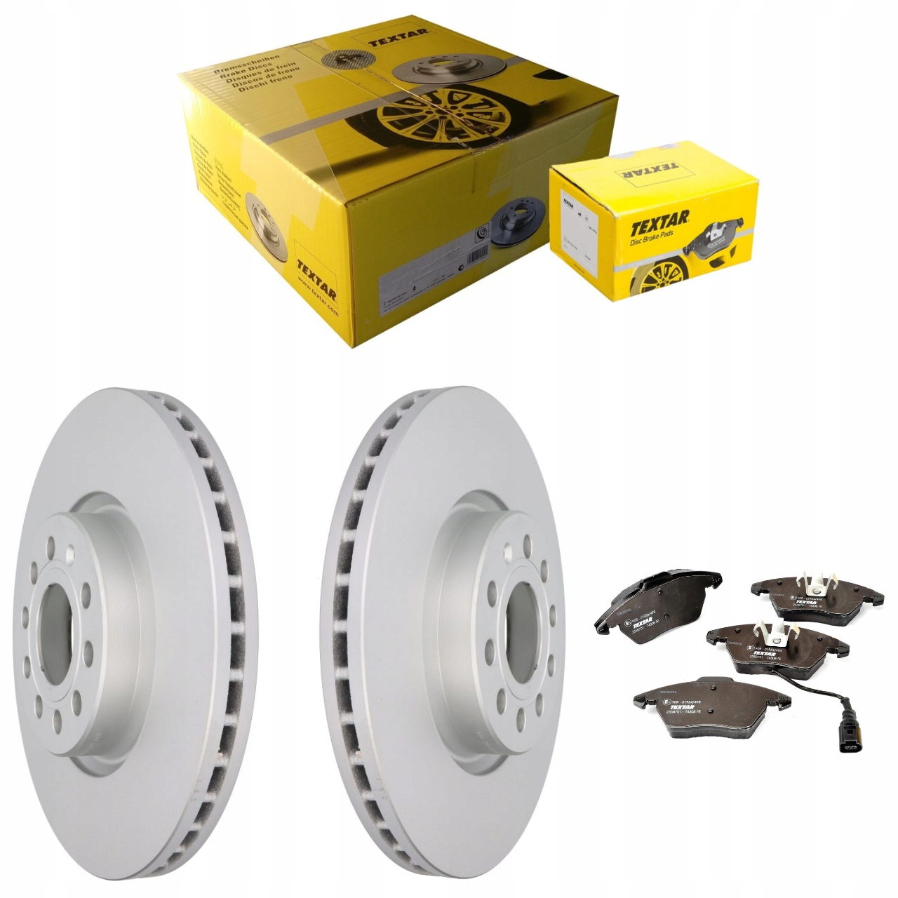 2× Textar 92120505 Диск тормозной + TEXTAR 2358701 КОЛОДКИ ТОРМОЗНОЕ AUDI A3 SKODA OCTAVIA