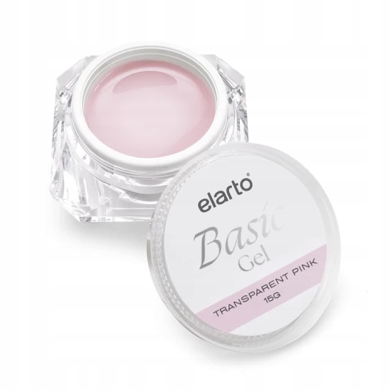 Stavební gel Elarto Basic Gel Transparent Pink 15 g