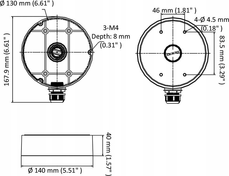 Puszka uchwyt adapter Hikvision DS-1280ZJ-DM45 Marka Hikvision