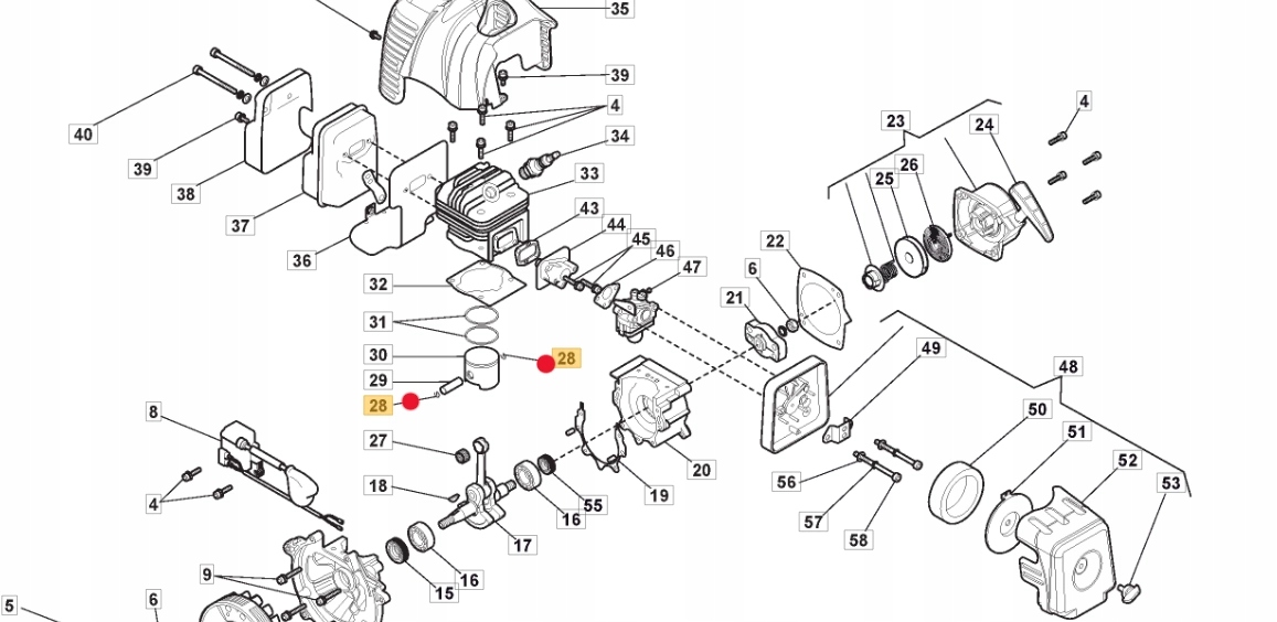Oryginalne zabezpieczenie sworznia tłoka wykaszarki Stiga SB 420D Typ pierścień