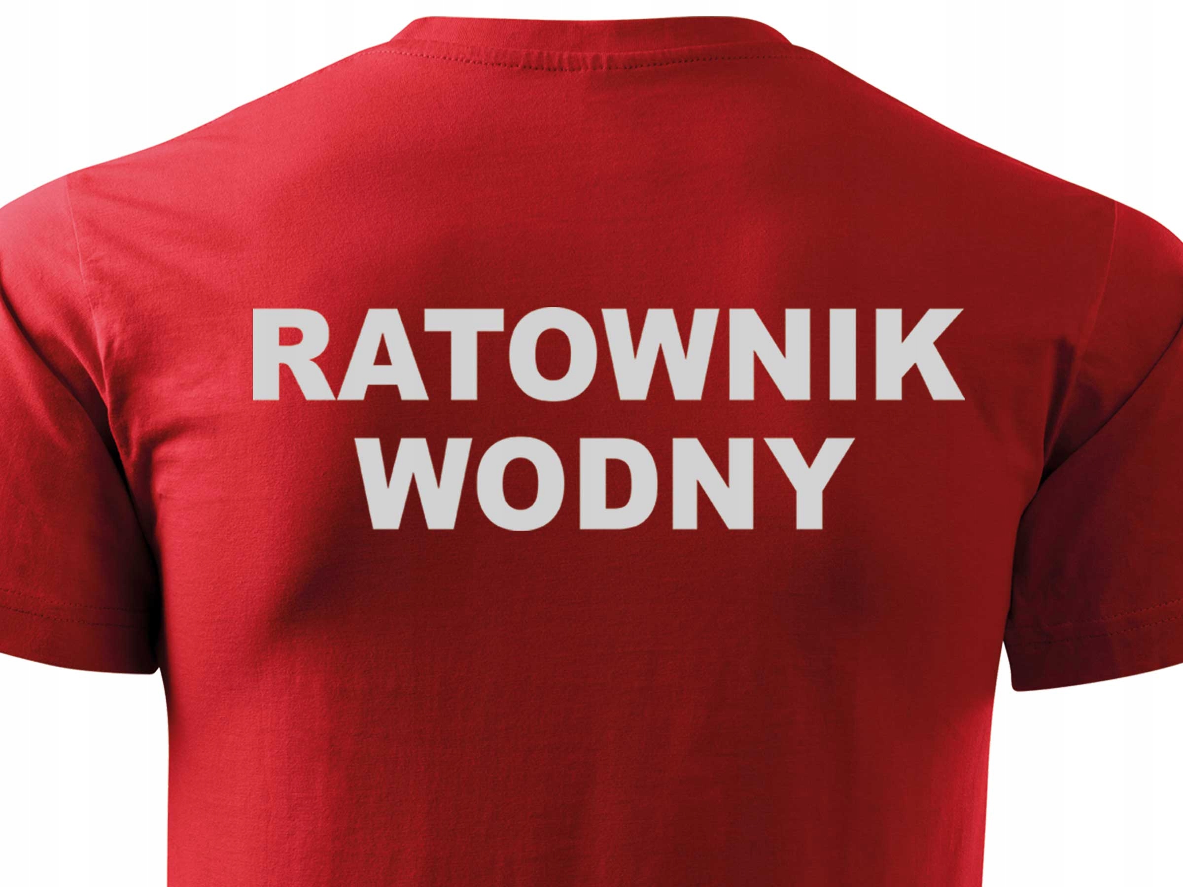 

Czerwona Widoczna Koszulka T-shirt Ratownik Wodny