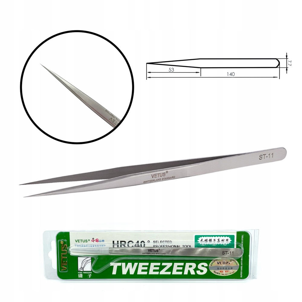 Pęseta prosta Vetus ST-11