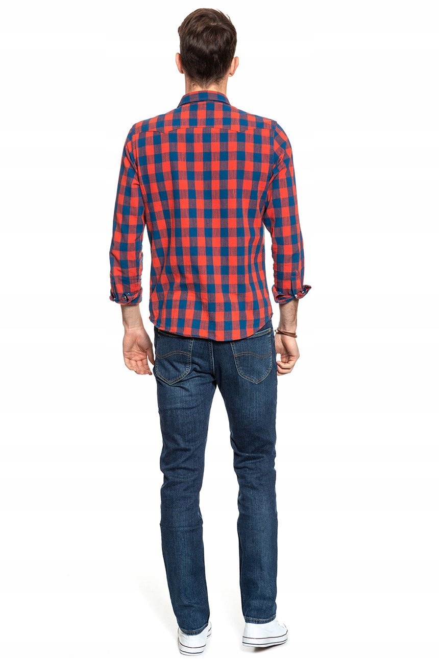 Męskie spodnie jeansowe dopasowane Lee RIDER W42 L34 Zapięcie zamek