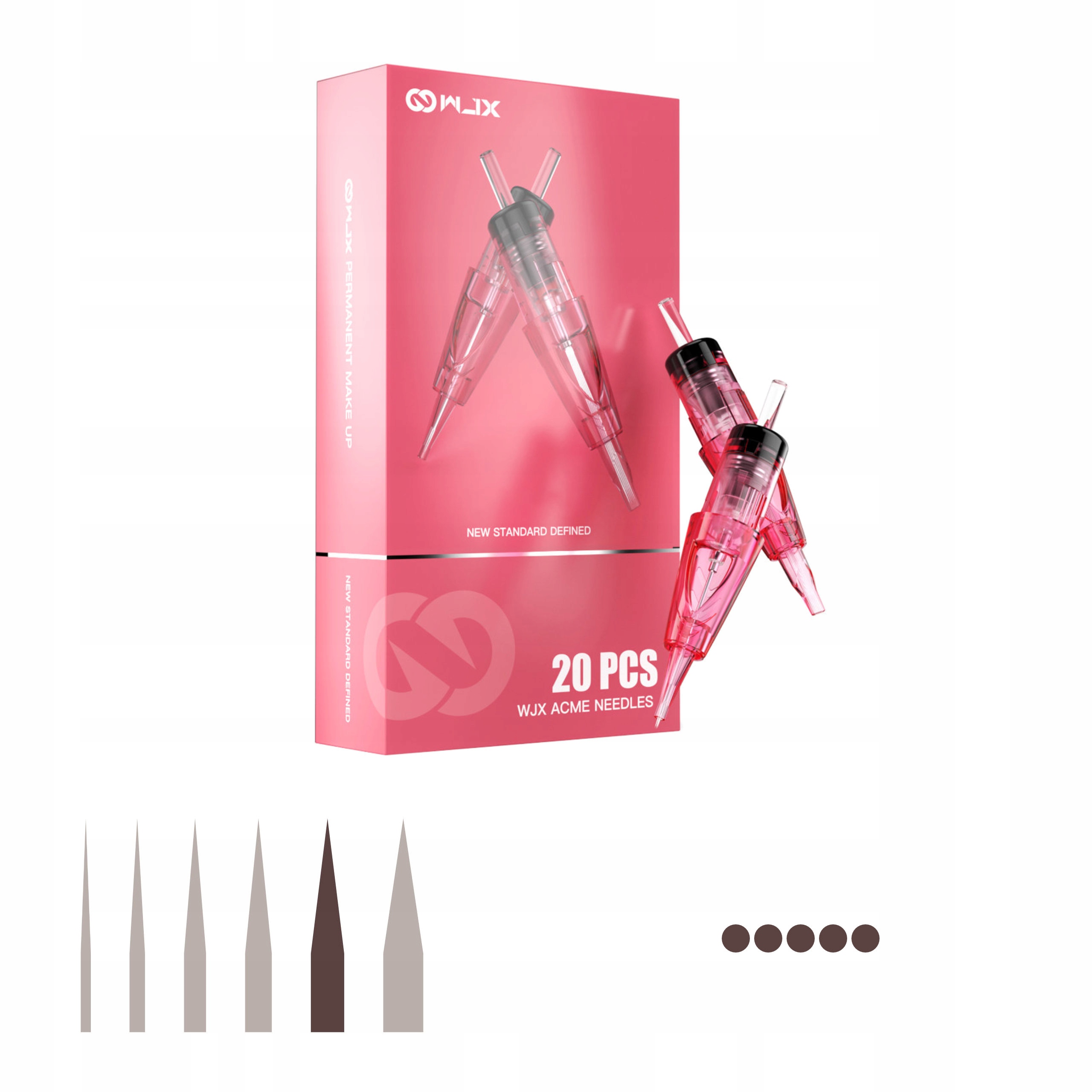 Wjx make-up jehly Pmu kartridž Flat 5F 0.35 mm 20 ks