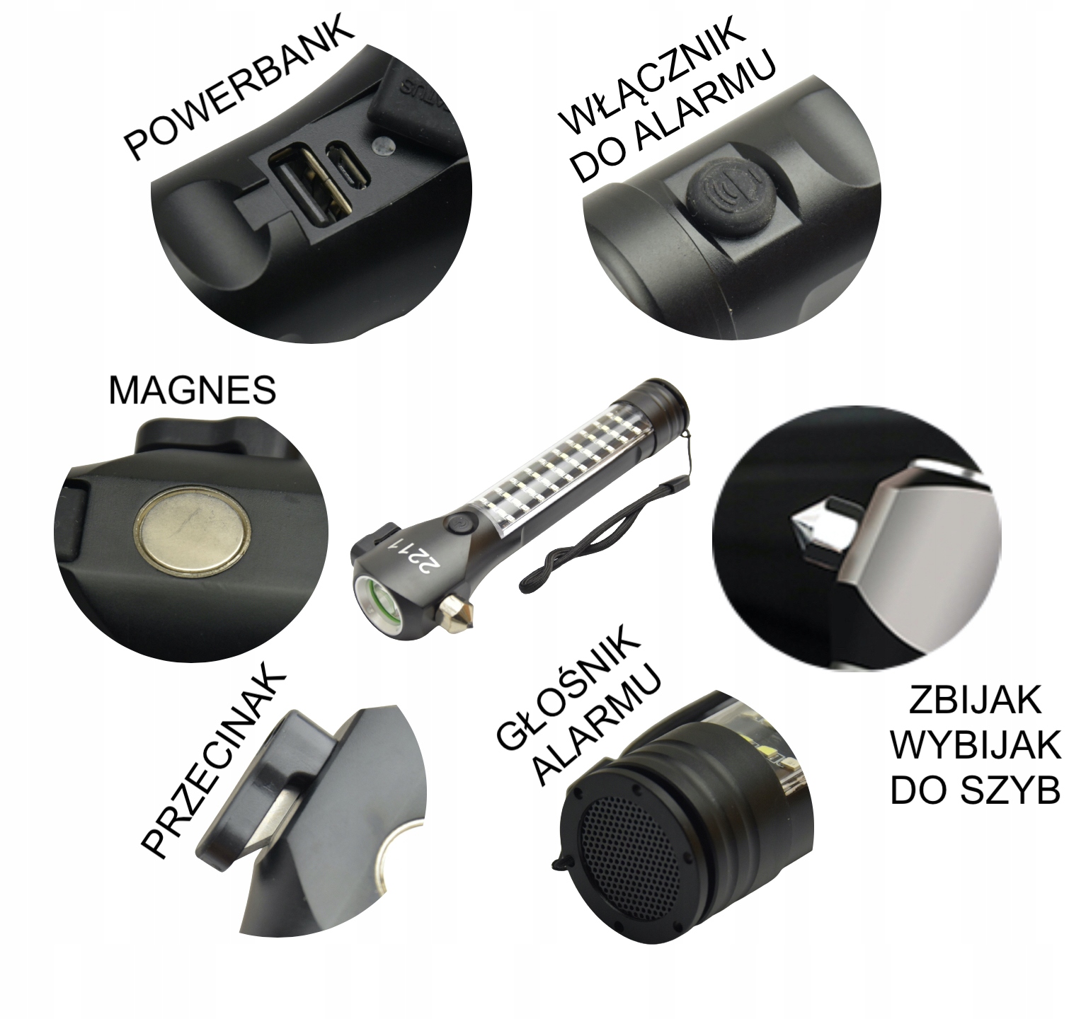 Led Svítilna Záchranná Řezačka Sbíječka Powerbanka