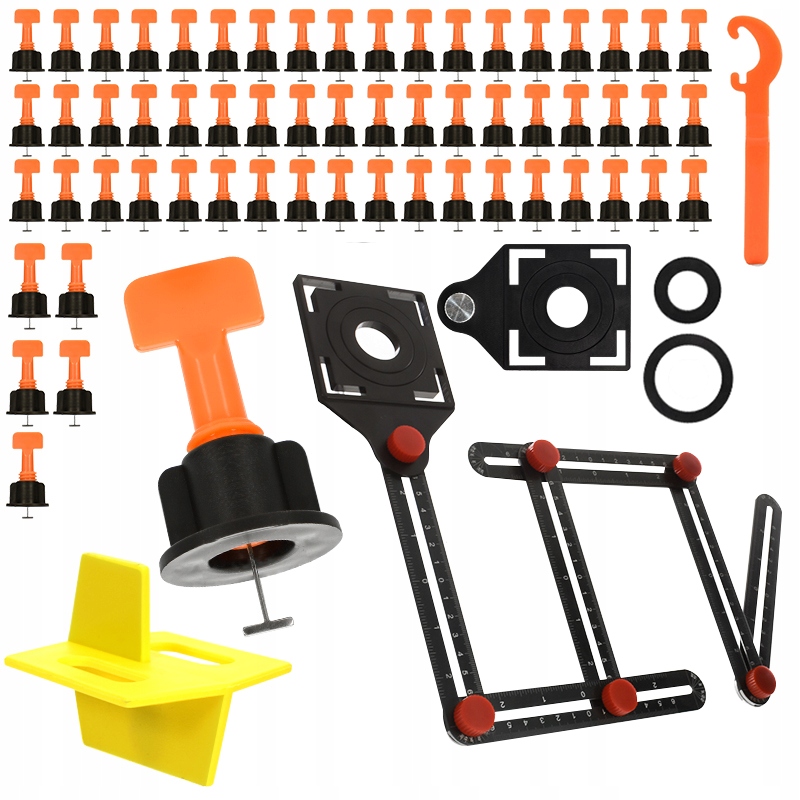 

System Poziomowania Płytek+wzornik Szablon Otworów