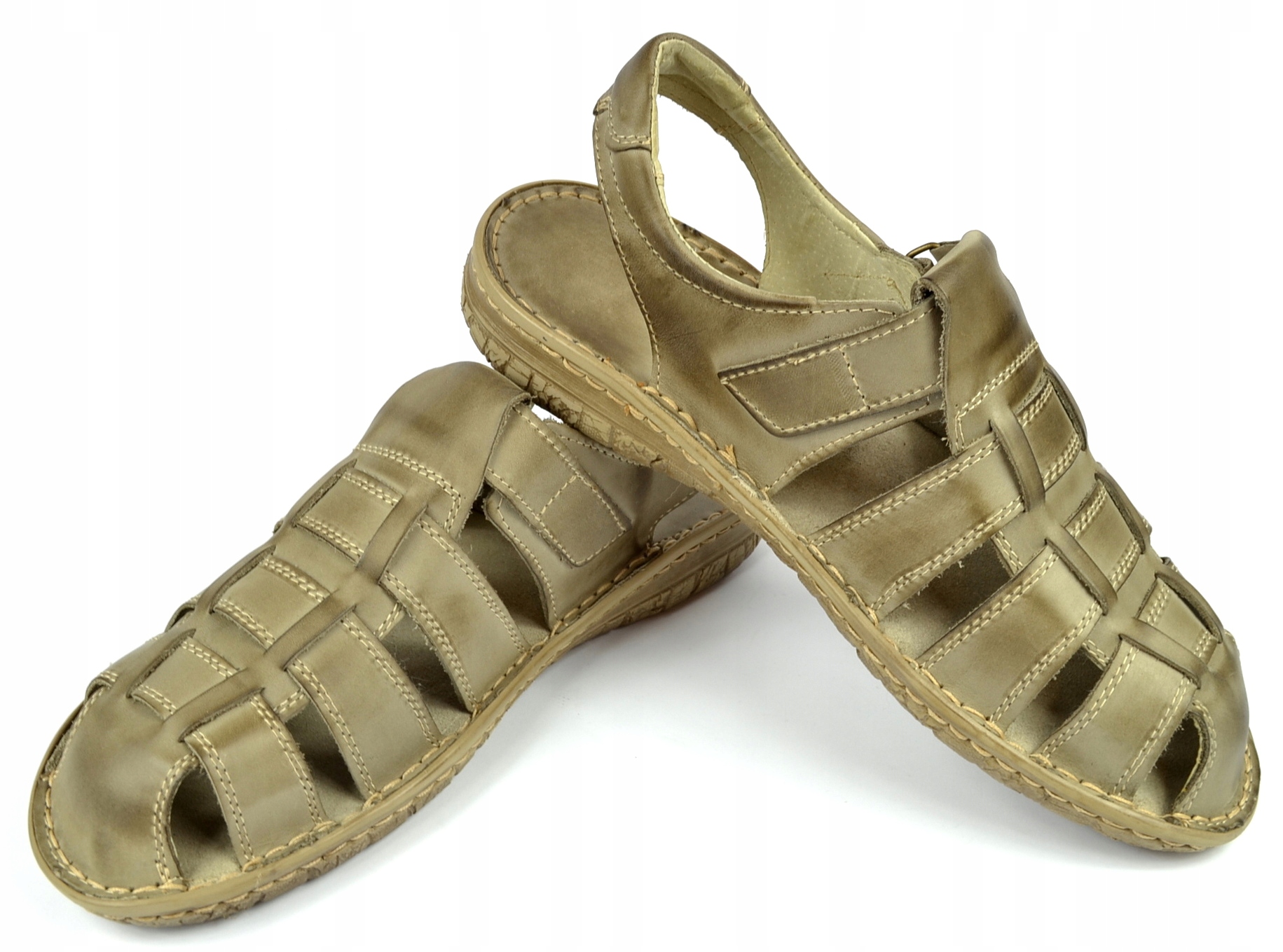 

027 polskie wygodne sandały skórzane Maximus Sz 44