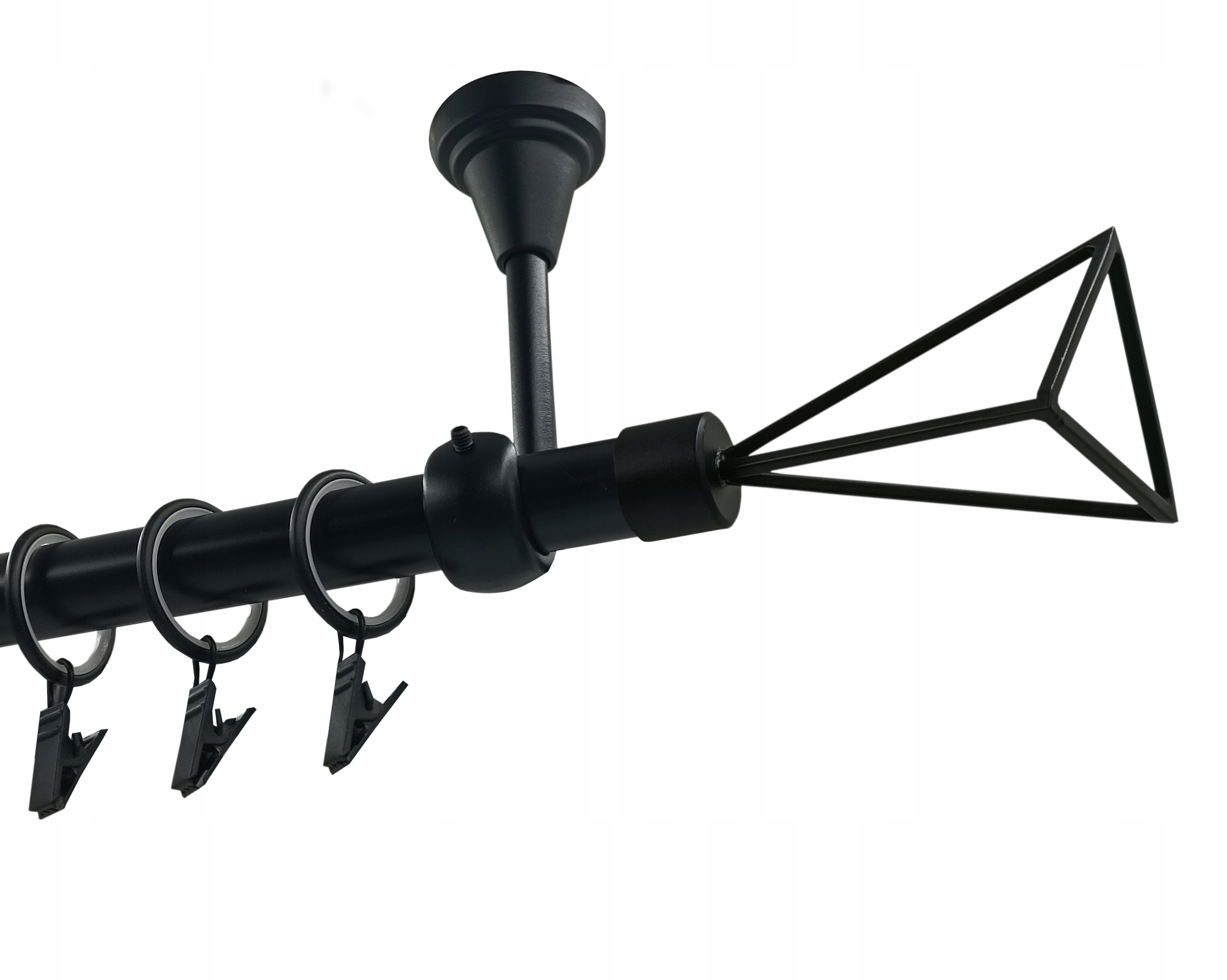 Jednoduchá garnýž Kovový Stropní 19mm Černý Mat 360cm Geometrický