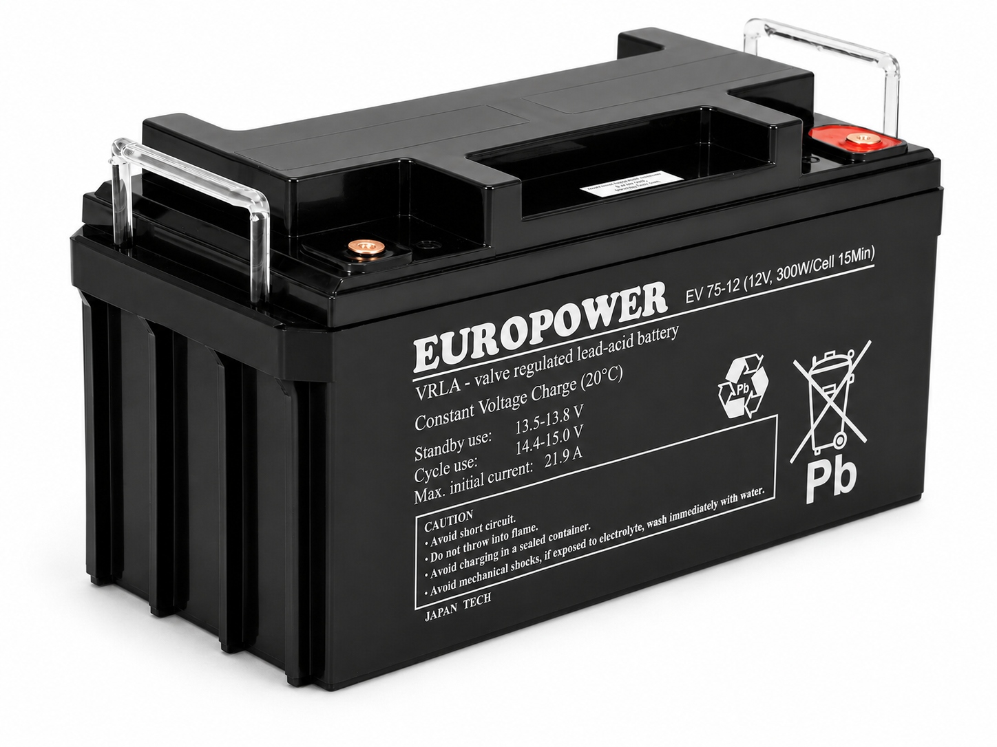 Szczelny akumulator Agm Europower 12V 75Ah EV75-12 do zasilania awaryjnego