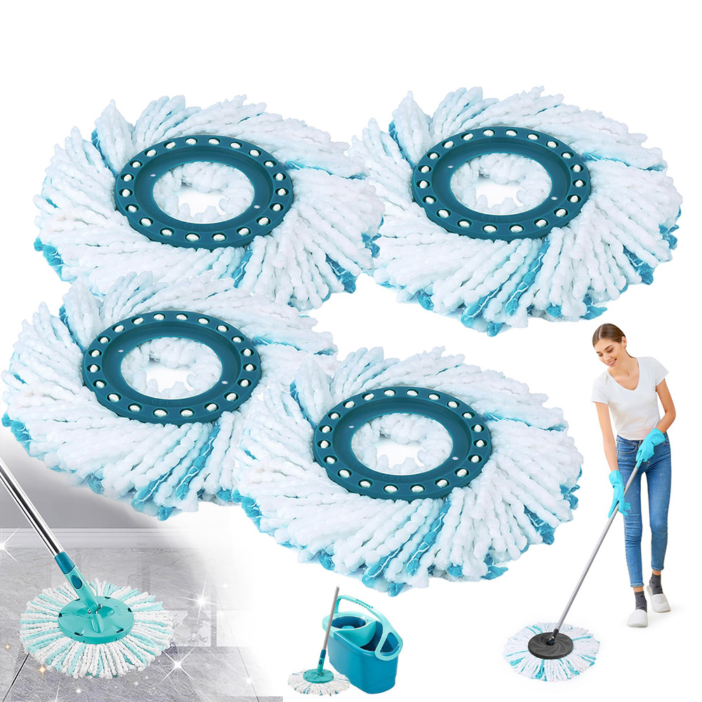 4 Ks Vyměnitelných Hlavic Pro Mop Leifheit Clean Twist, Sada Podlahových Mopů