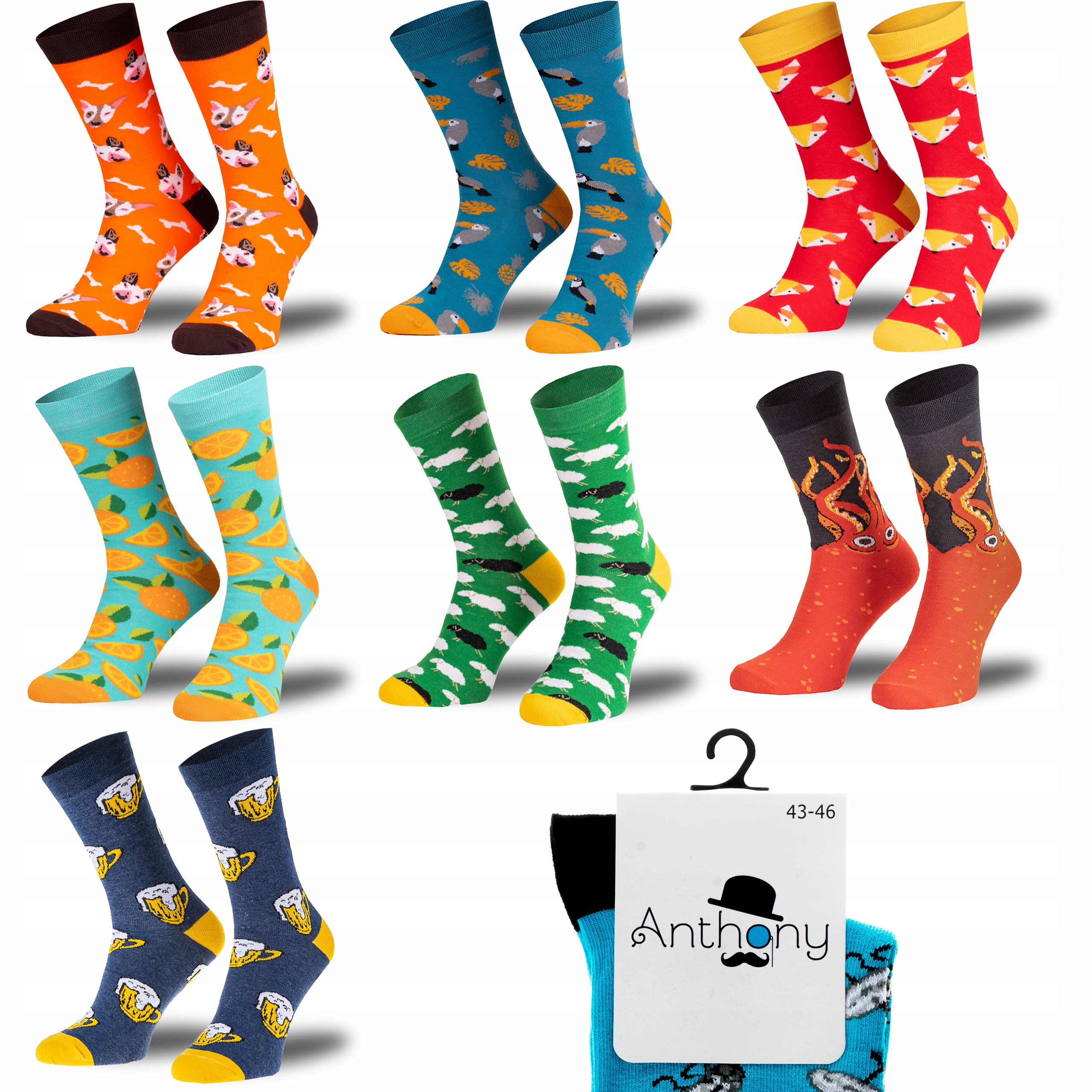 

Skarpety kolorowe Anthony męskie Garniturowe 43-46