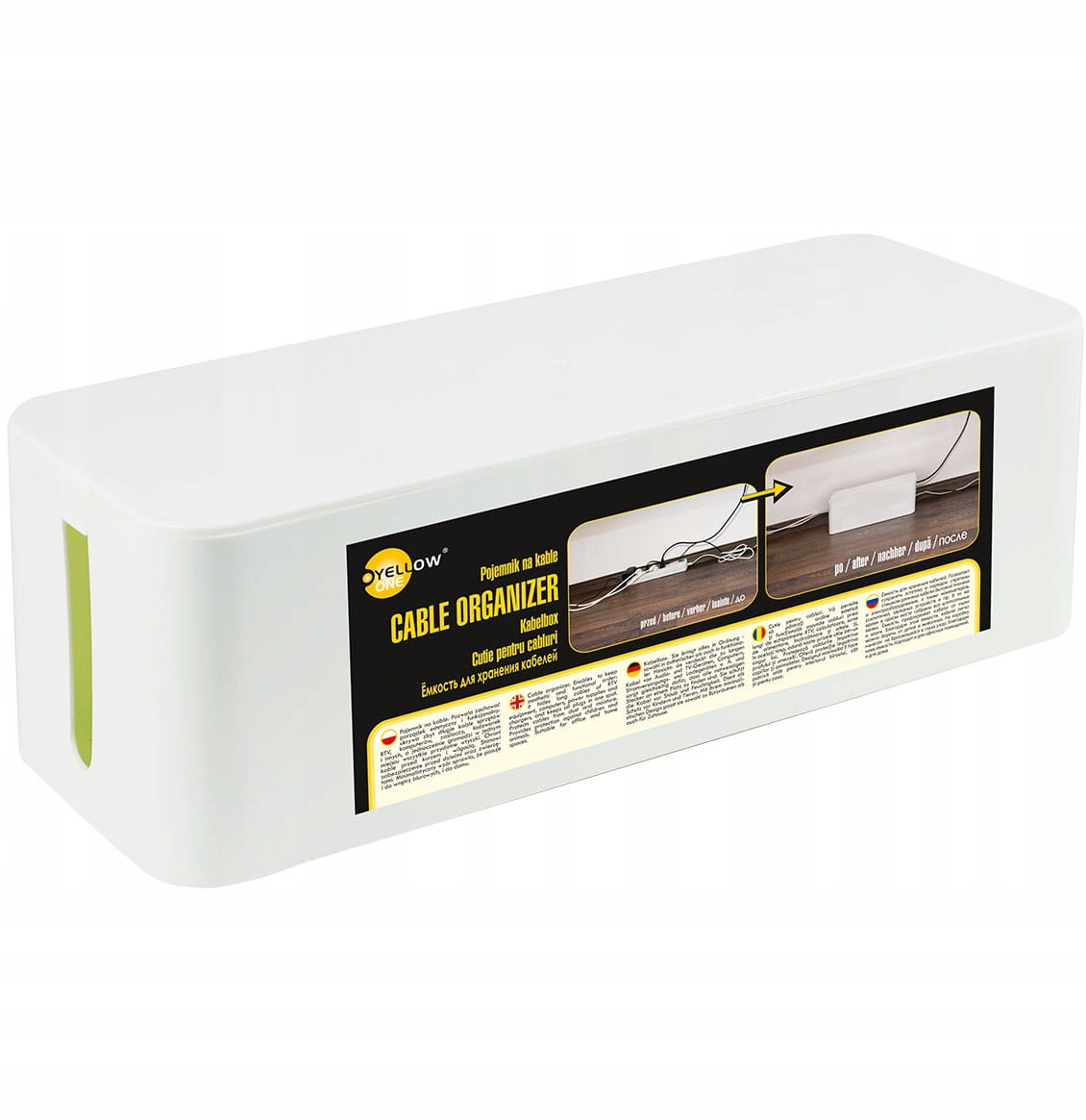 

Pojemnik organizer na kable Yellow 40cm biały