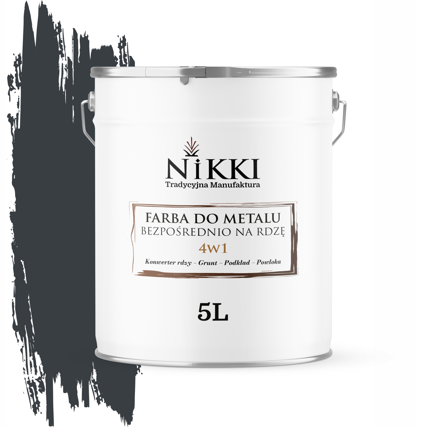 Farba Na Kov Priamo Na Hrdzu Pozinkovaná 4v1 Farba Antracit Ral 7016 Polomat 5L