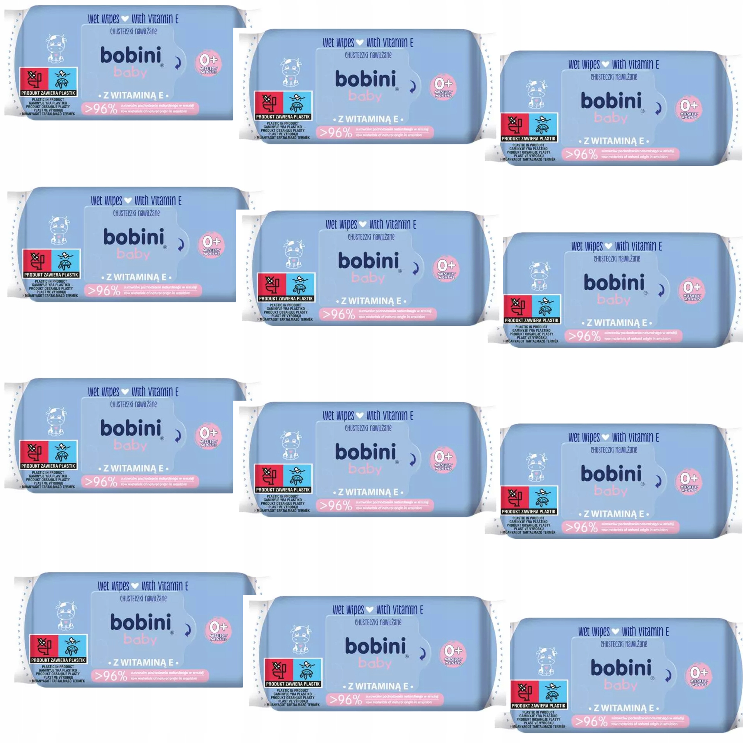 BOBINI Z WIT. E CHUSTECZKI NAWILŻANE DLA DZIECI I NIEMOWLĄT 60SZT