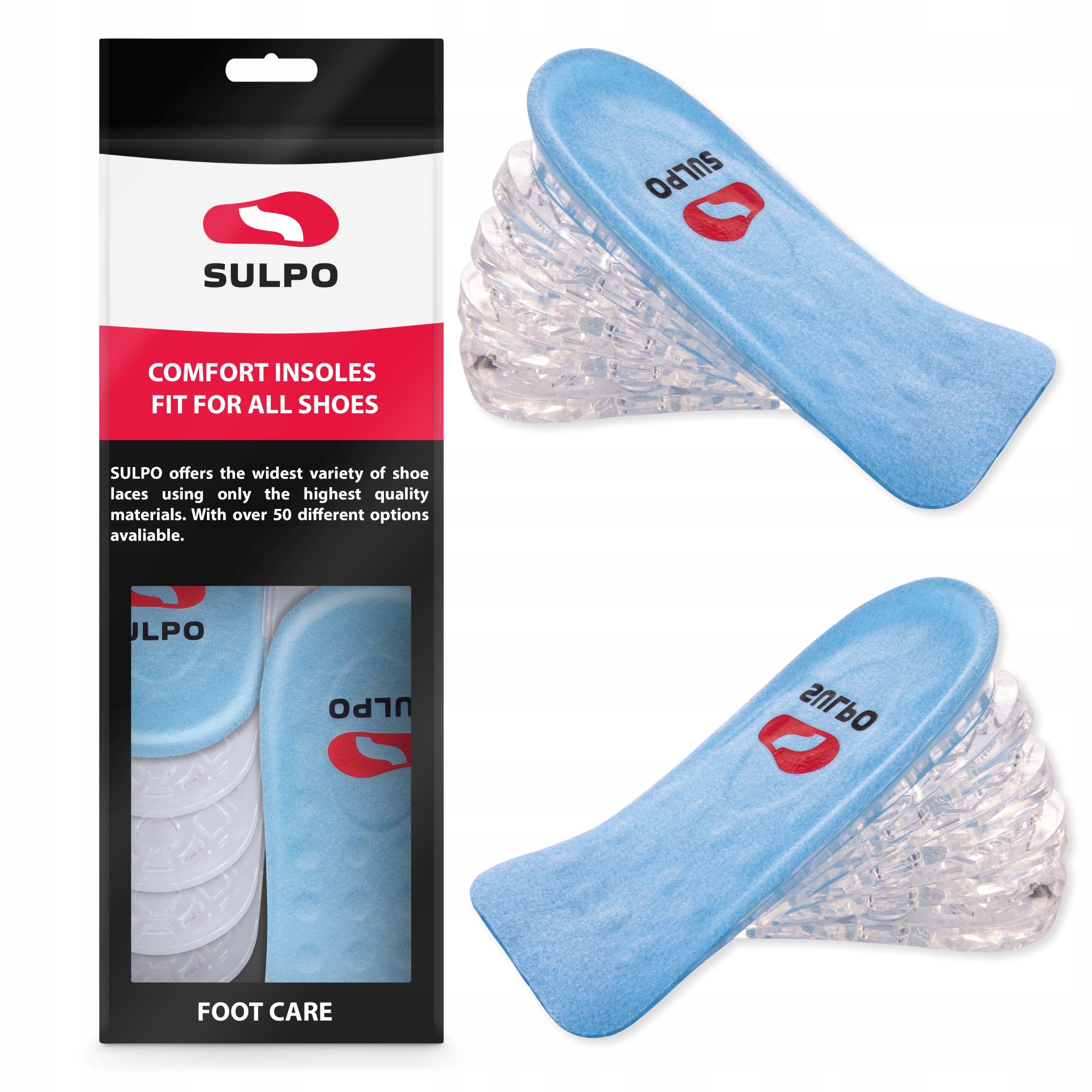 

Silikonowe podwyższające podpiętki 4 cm Sulpo