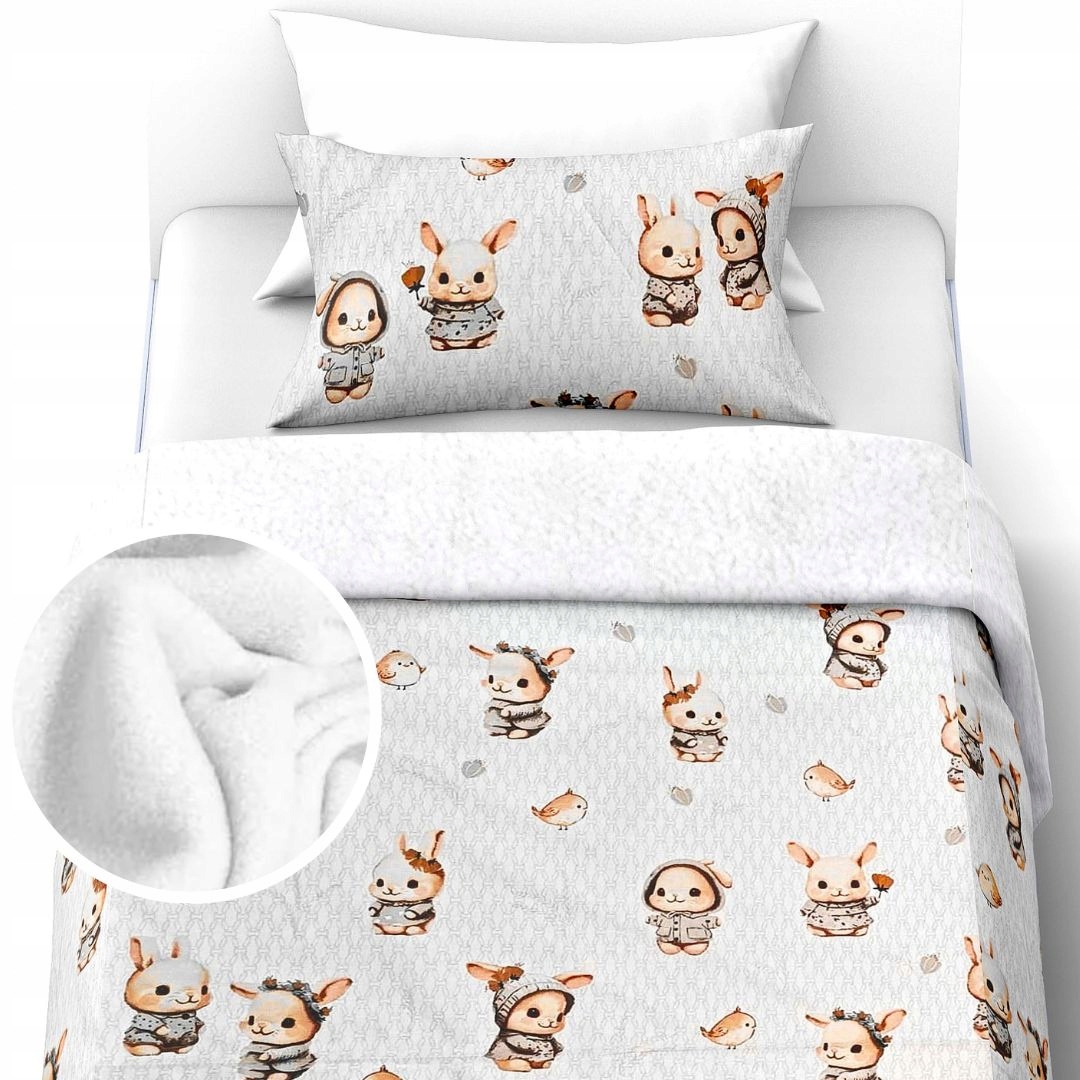 Izolované Povlečení 100x135+1x40x60 Fleece Bavlna Měkké Teplé Zimní Králík