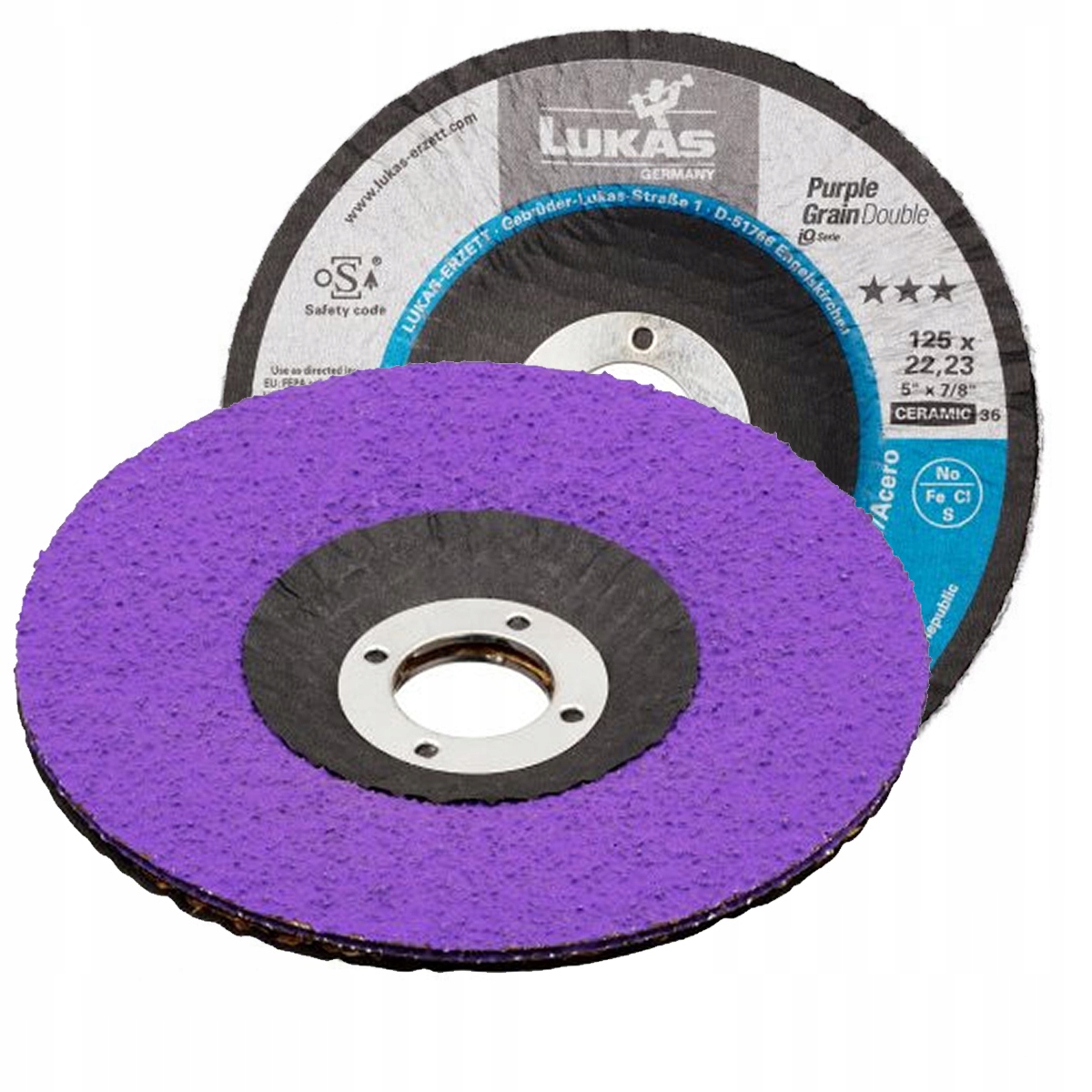 TARCZA SZLIFIERSKA do szlifowania stali nierdzewnej INOX fI. 125 CERAMIK 36