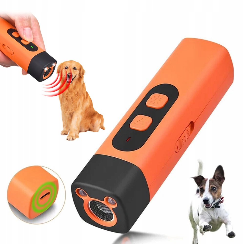 Levně Ultrazvukový trenér 25-30 kHz s dvojitou Led svítilnou, oranžový