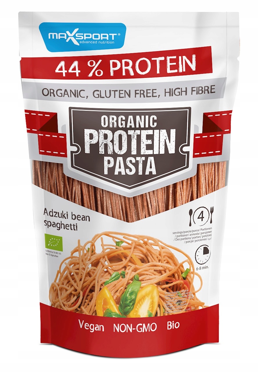 3X Maxsport Těstoviny (s červenými fazolemi adzuki) špagety Bio 200 g