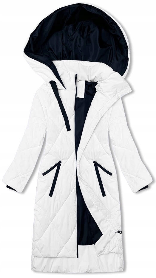 Volná Bunda Kapuce 5M3168 Bílá S (36)