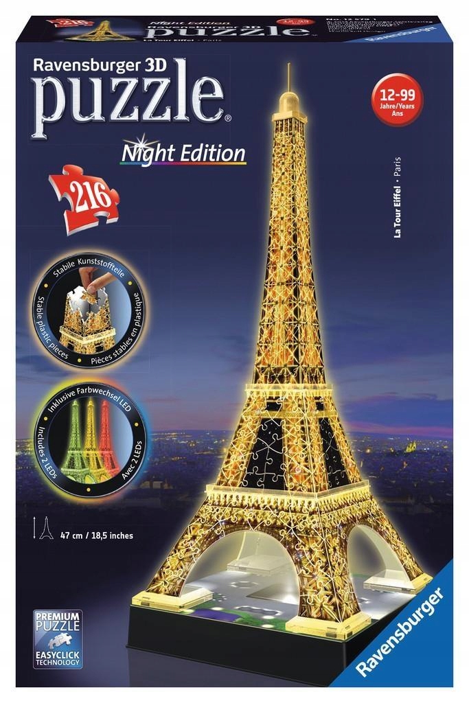 

Ravensburger Puzzle 3D Wieża Eiffla Led Night