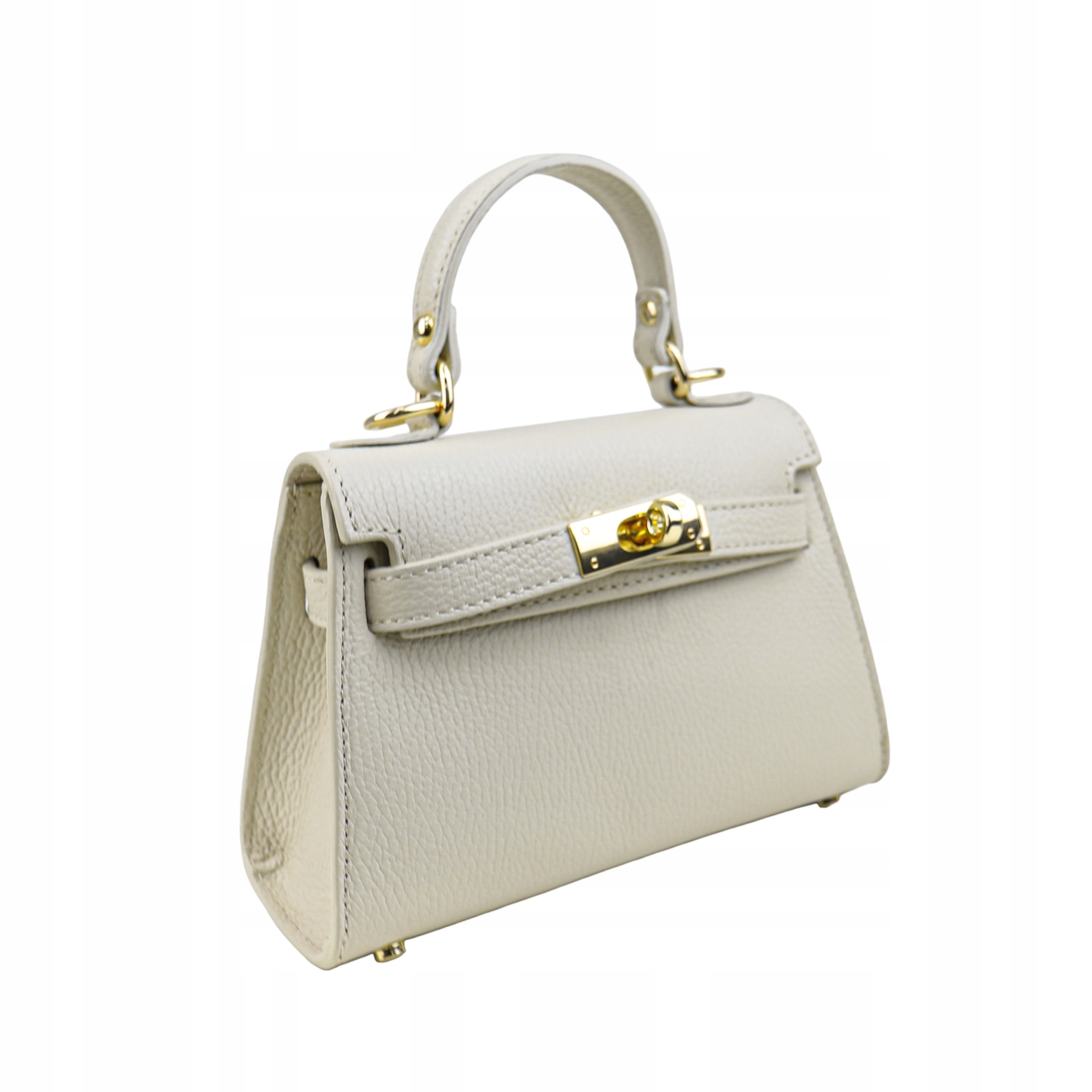 Torebka Damska Kuferek, licowa skóra Emily Ecru Marka inna