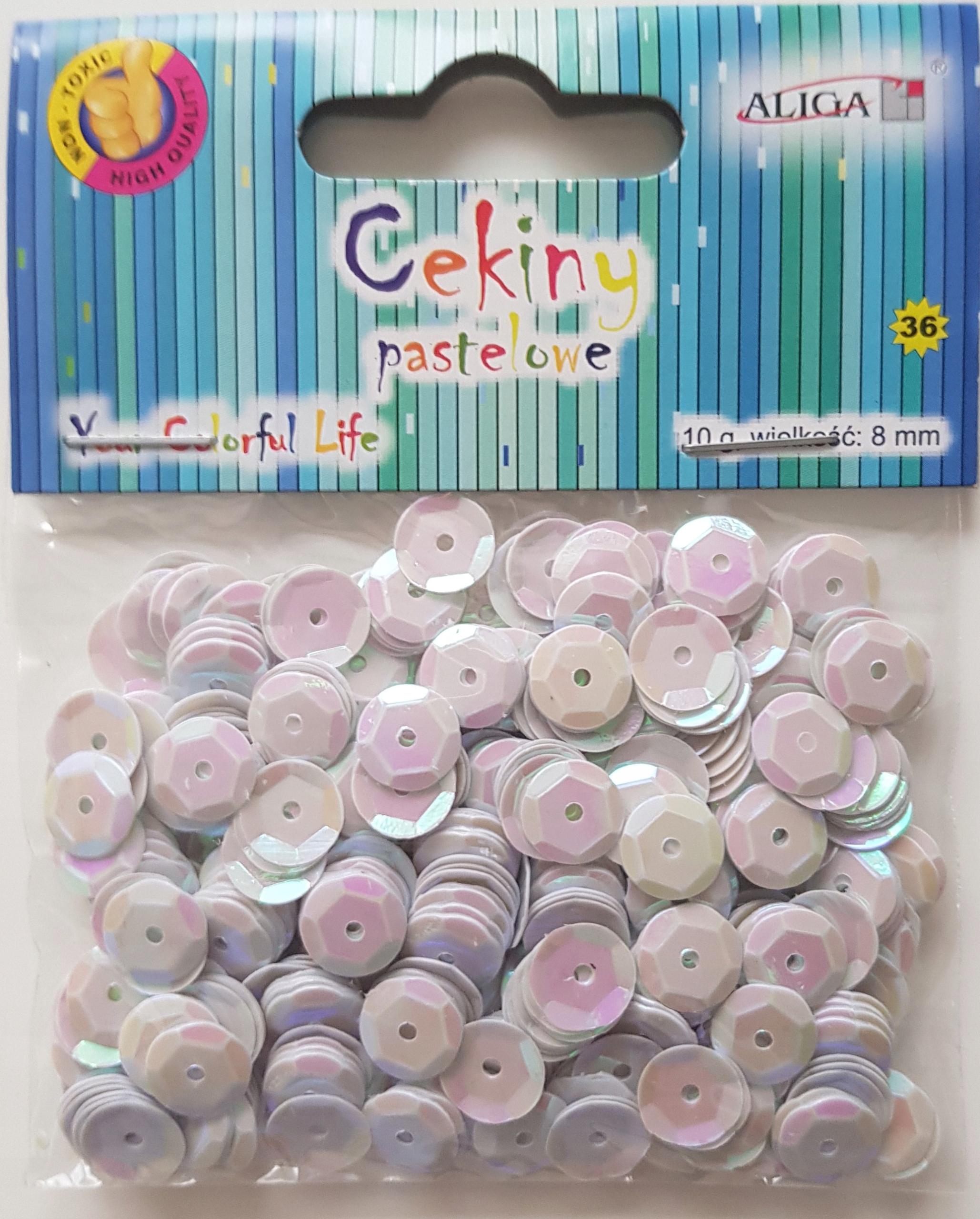 2x flitry 12 Ks pastelové Bílé 8mm 10g WMT-109