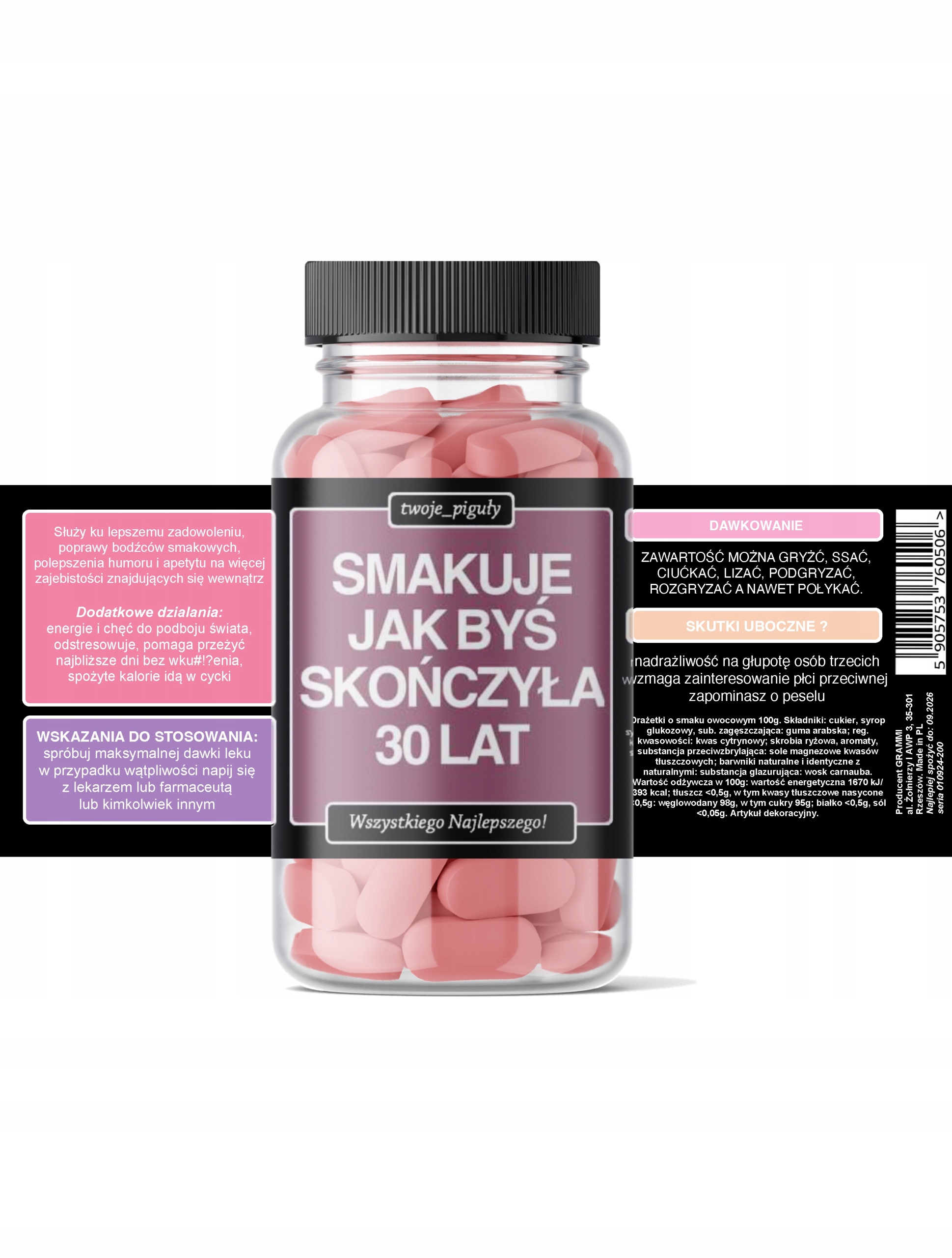 Vicces ajándék 30. születésnapra Nők Elsősegély doboz Csokoládé Tabletták Recept Márka Angel&Devil