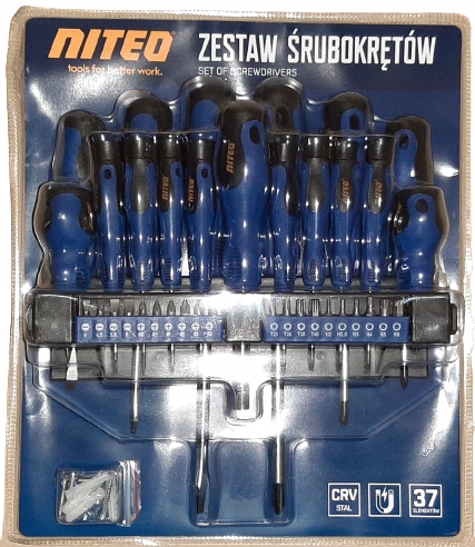 

Zestaw śrubokrętów i bitów 37 elementów Niteo