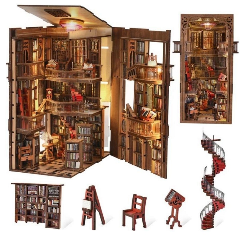 Miniaturowy domek Book Nook Biblioteka Narodowa Habarri 1 szt.