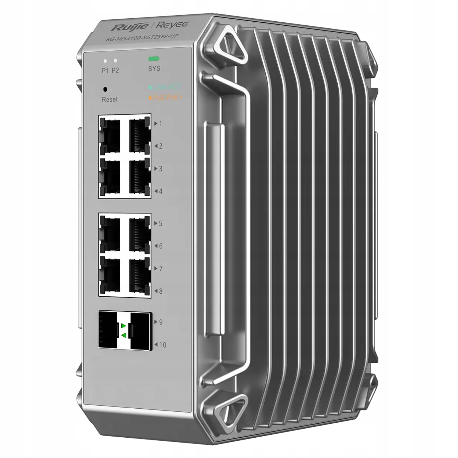 Priemyselný Prepínač Poe RG-NIS3100-8GT2SFP-HP 8-PORTOVÝ 2X Sfp Reyee