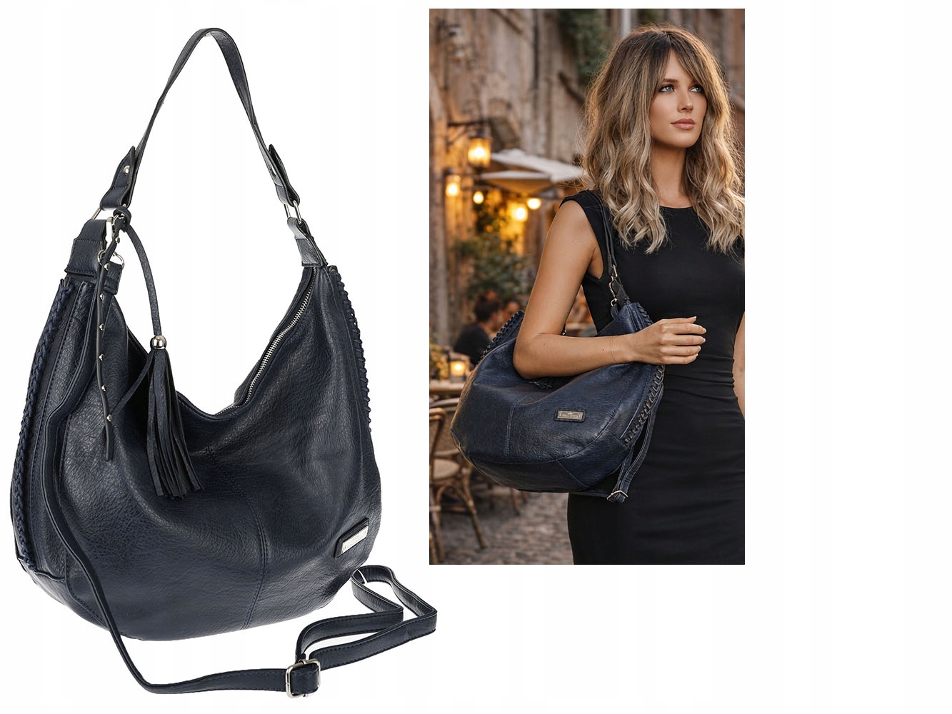 Dámská kabelka Přes Rameno Taška Shopper Taška přes rameno CH2214 Tmavě modrá