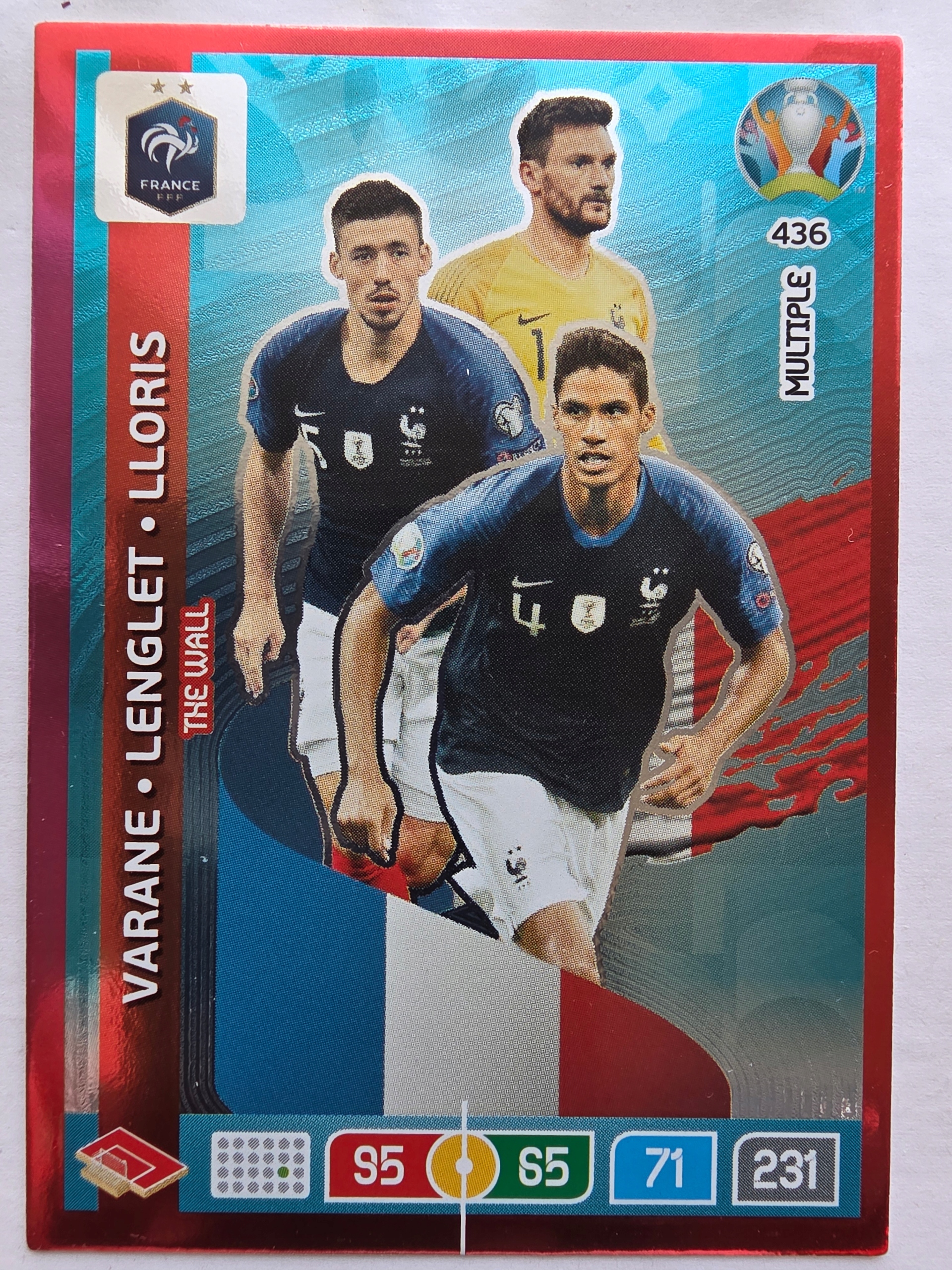 2020 Panini Euro The Wall Multiple Varane Lenglet Lloris Nr 436 /o