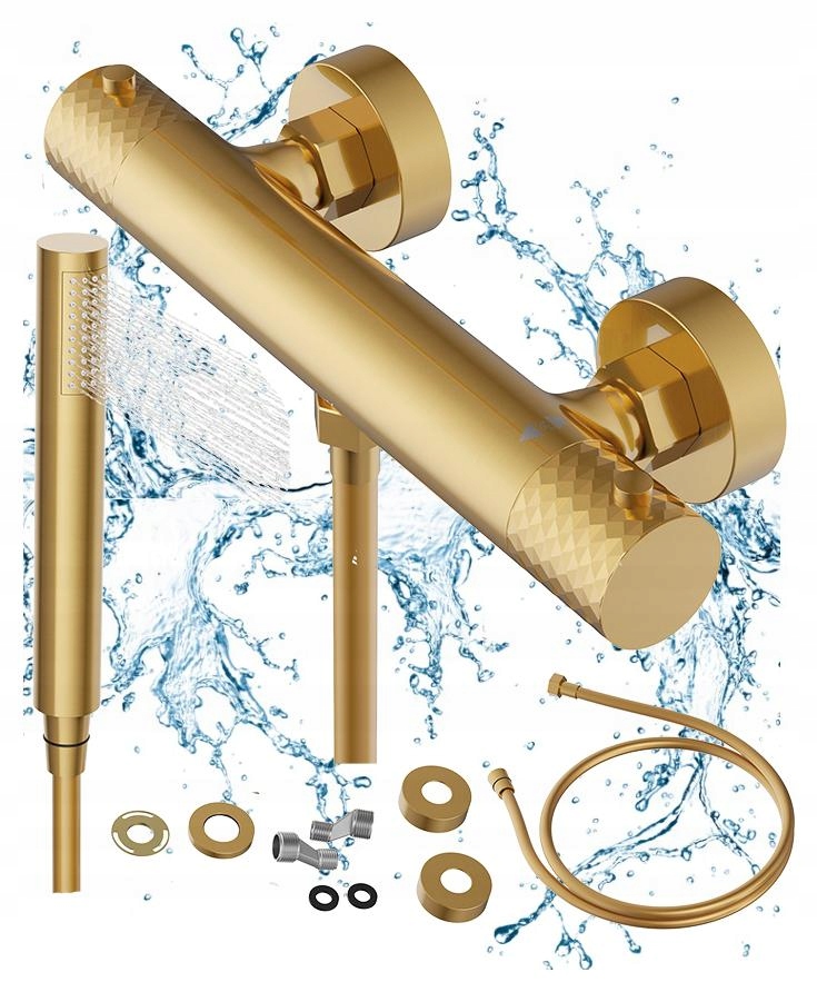 Termostatická sprchová batéria, zlatý kohútik Glami, termostat, slúchadlá