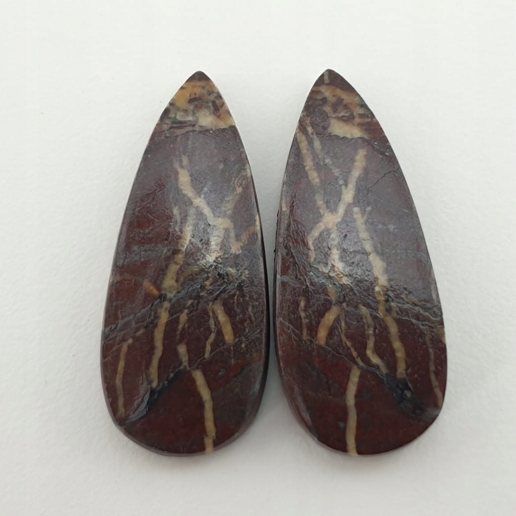 Jaspis kokosowy para kaboszonów ~3,0x1,3 cm nr 4