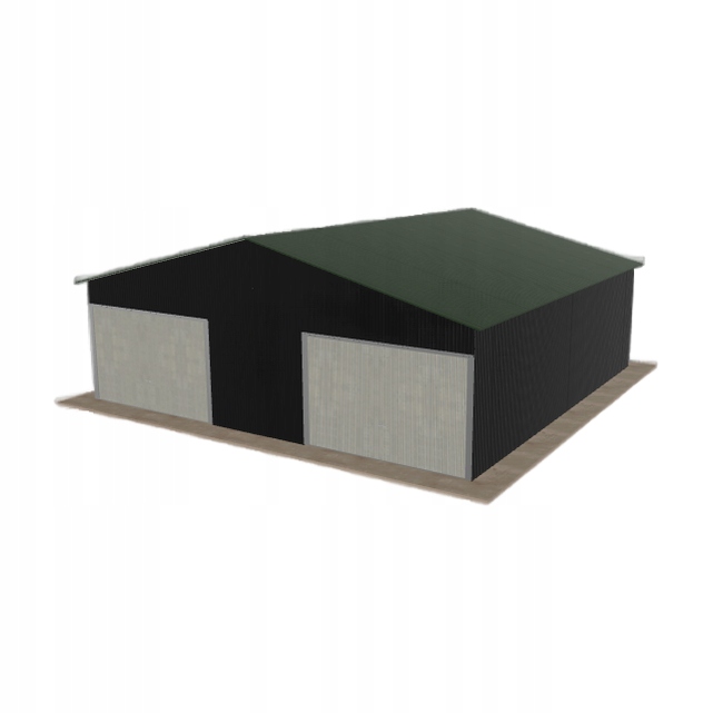 Plechová garáž 8x8 m dvoupolohová, dvoupolohová, černá