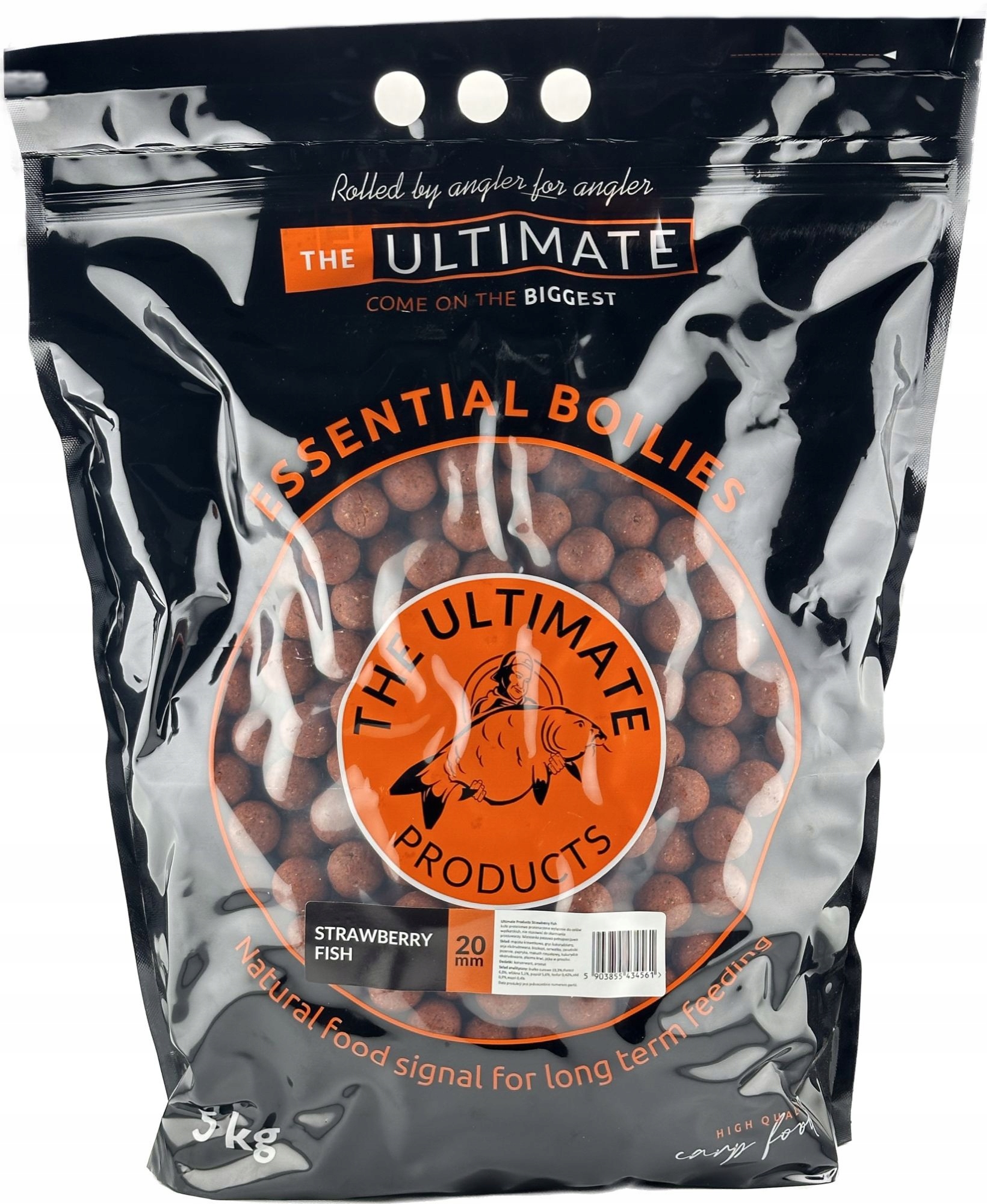 Proteinové boilies Ultimate Essential Strawberry Fish 24mm 5kg